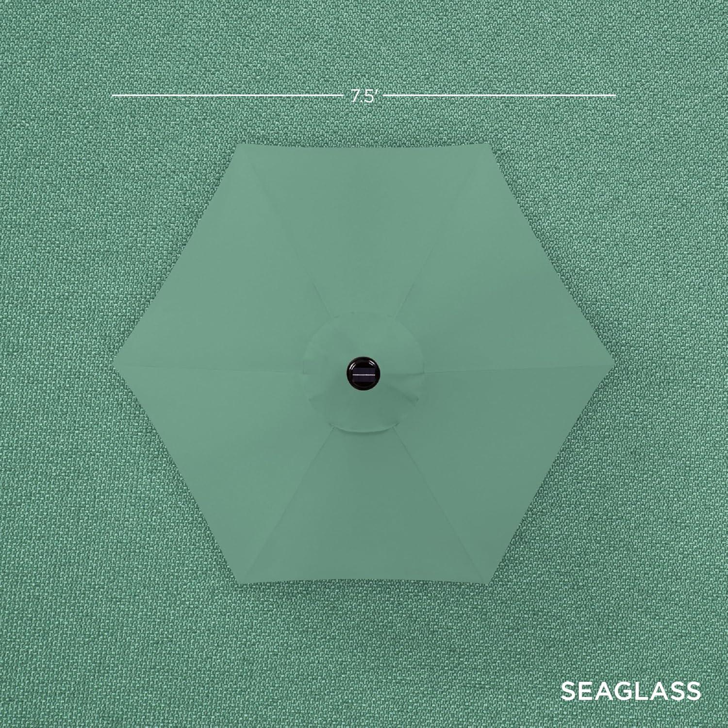 Best Choice Products 7.5ft Outdoor Solar Patio Umbrella for Deck, Pool w/ Tilt, Crank, LED Lights - Seaglass