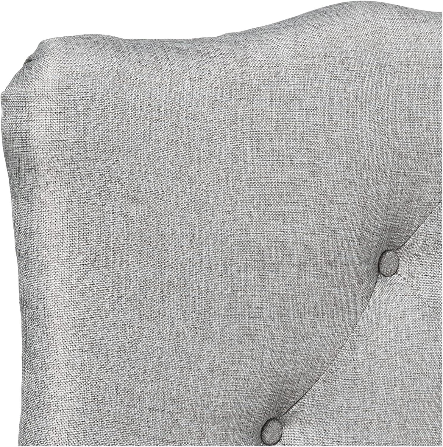 Rita Modern And Contemporary Fabric Upholstered Button-Tufted Scalloped Headboard - Baxton Studio