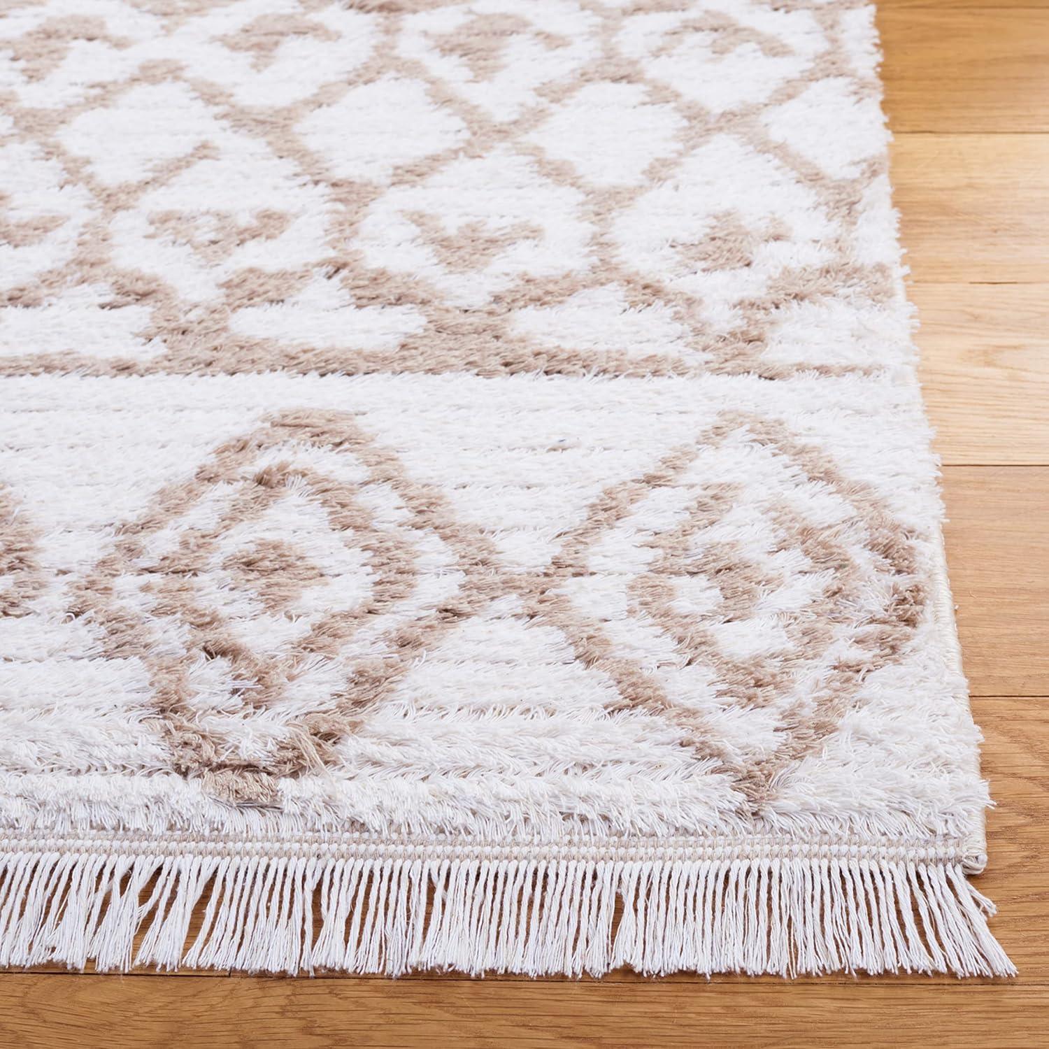 Augustine Nomadic Charm Ivory/Beige 54"x16" Synthetic Area Rug