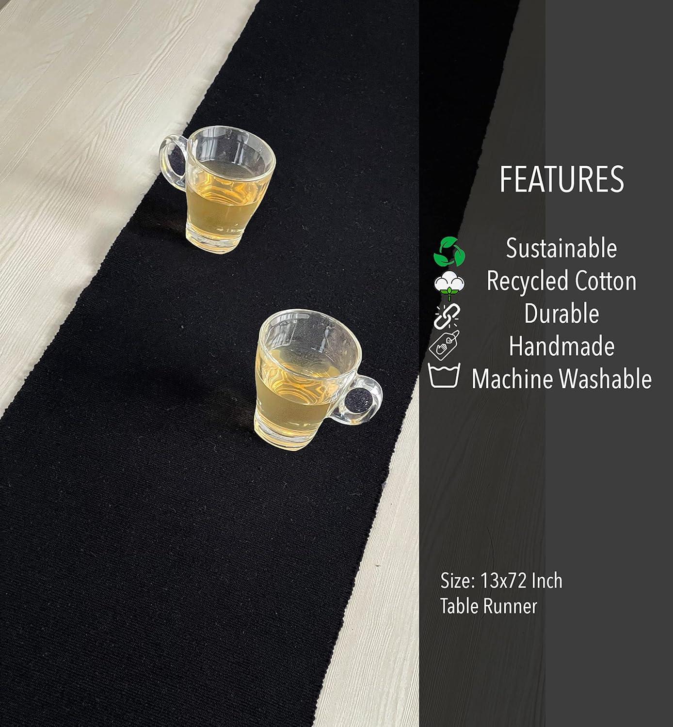 Design Imports Black Ribbed Placemat Set/6