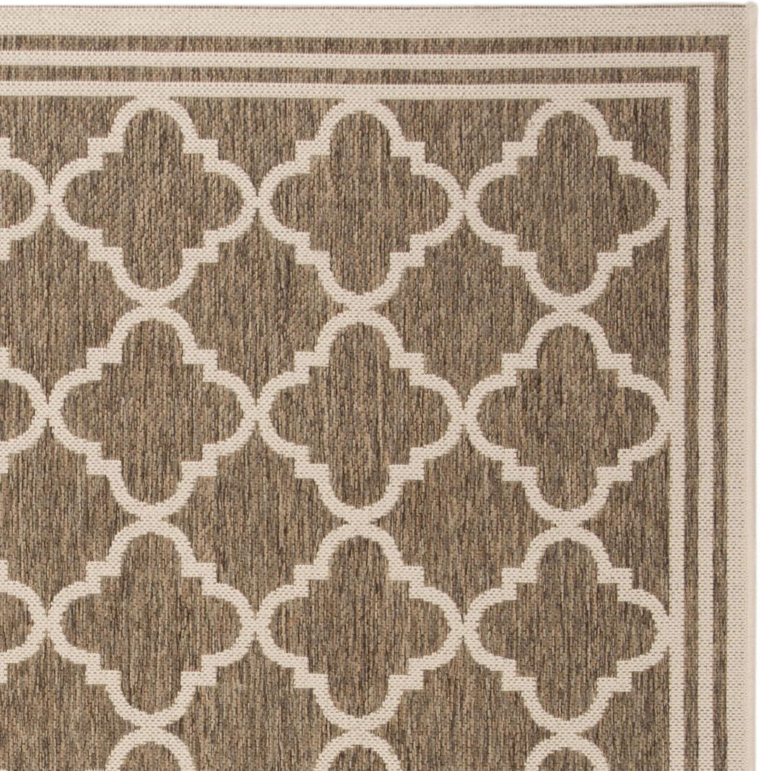 Beach House BHS121 Power Loomed Indoor/Outdoor Area Rug - Aqua/Cream - 6'7"x9'2" - Safavieh
