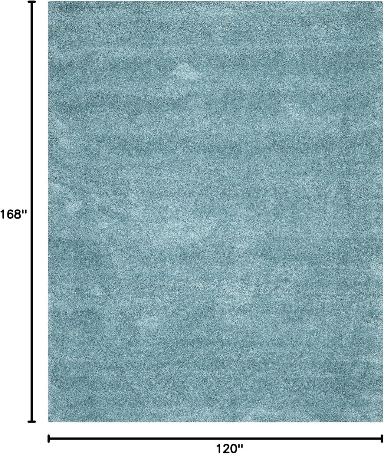 SAFAVIEH Milan Harlow Solid Plush Shag Area Rug, Aqua Blue, 10' x 14'