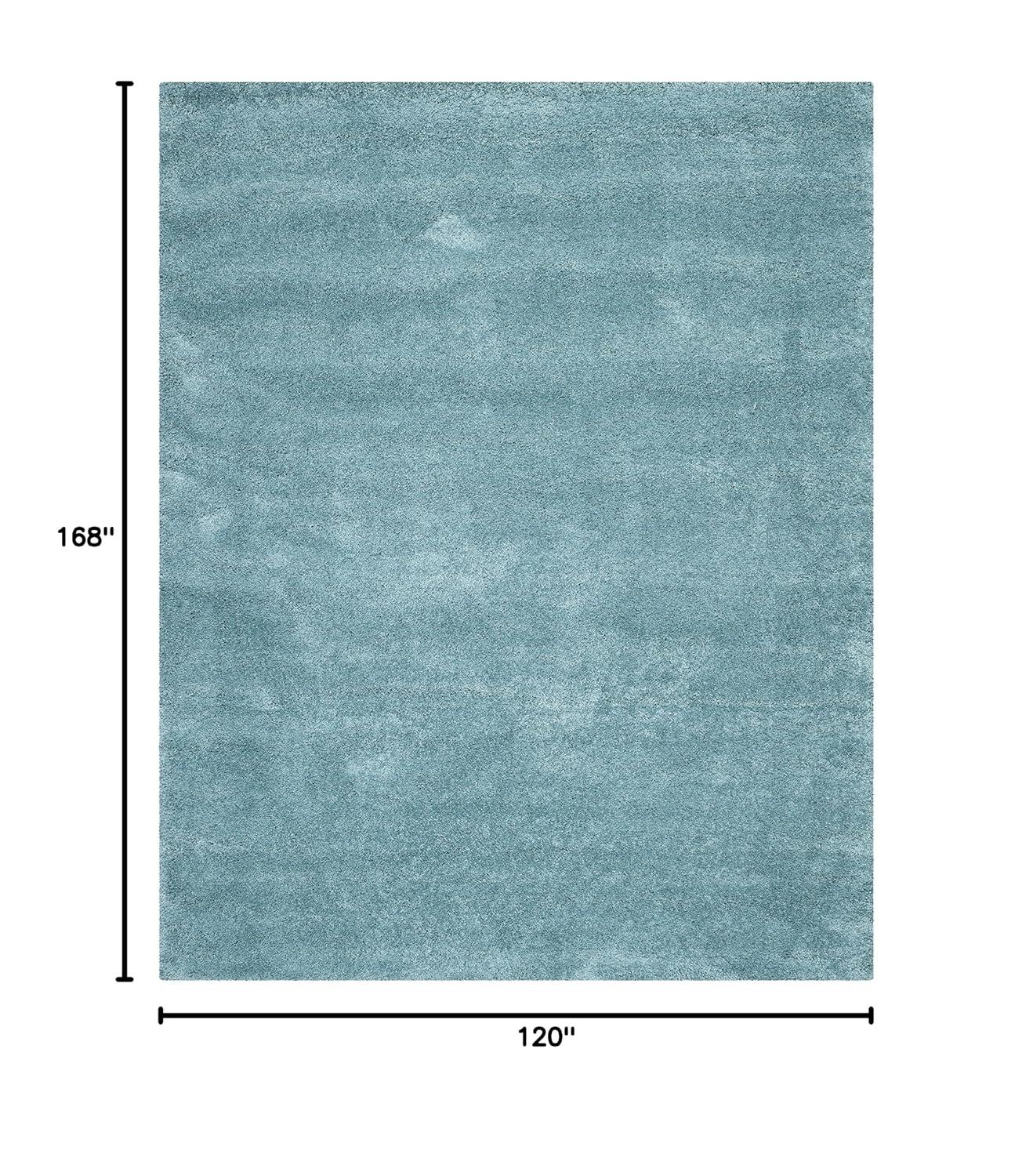 SAFAVIEH Milan Harlow Solid Plush Shag Area Rug, Aqua Blue, 10' x 14'