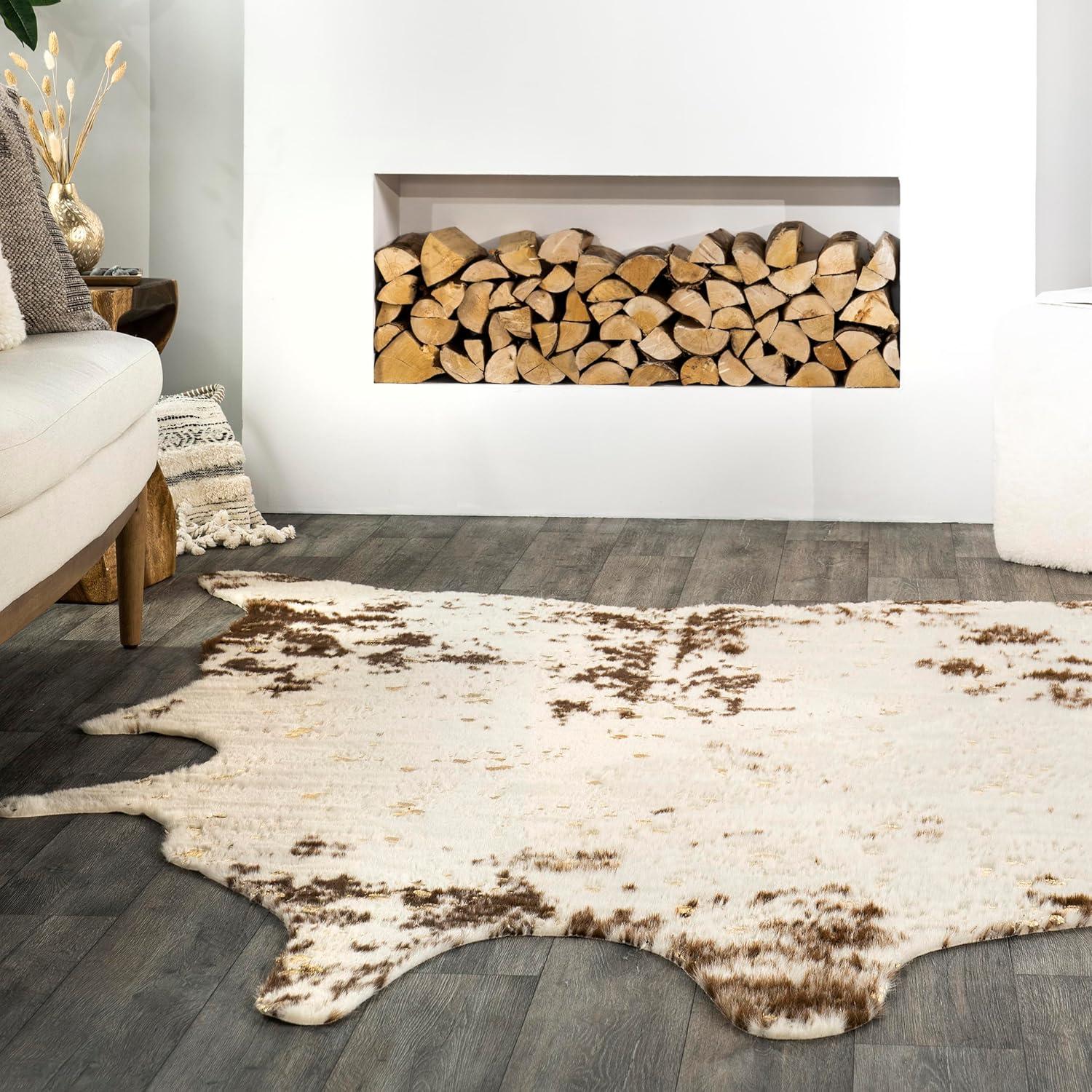 Nuloom Iraida Contemporary Faux Cowhide Indoor Area Rug