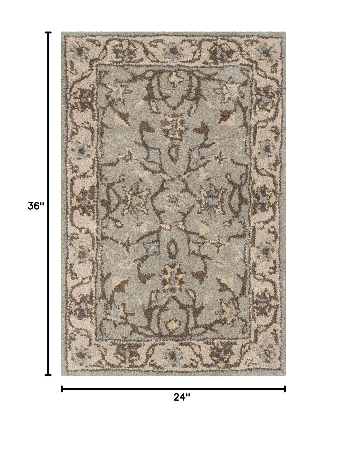 SAFAVIEH Heritage Rida Traditional Wool Area Rug, Beige/Grey, 4' x 6'