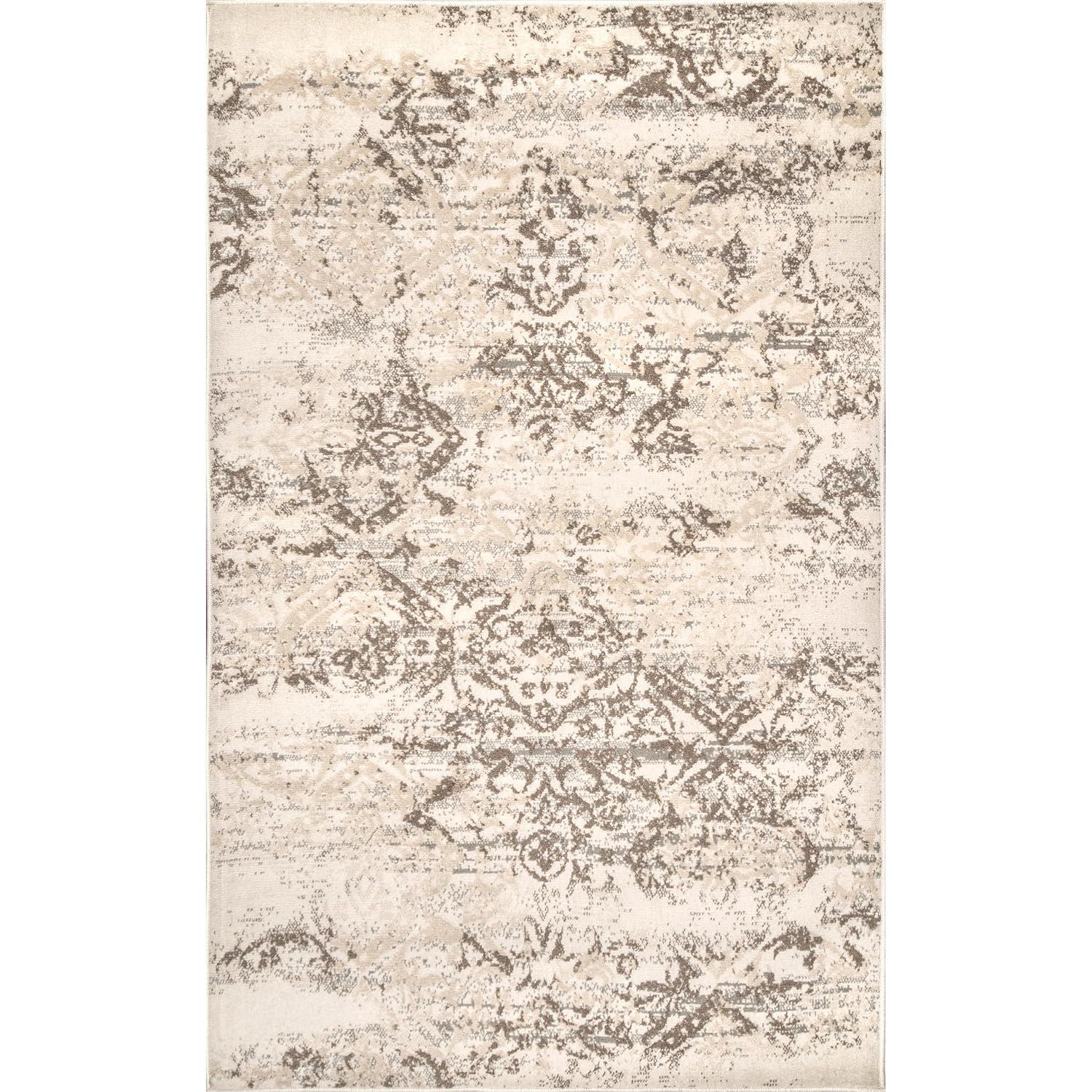 Nuloom Freja Floral & Paisley 9x12 Indoor Area Rug for Living Room Bedroom Dining Room Kitchen, Beige/Ivory