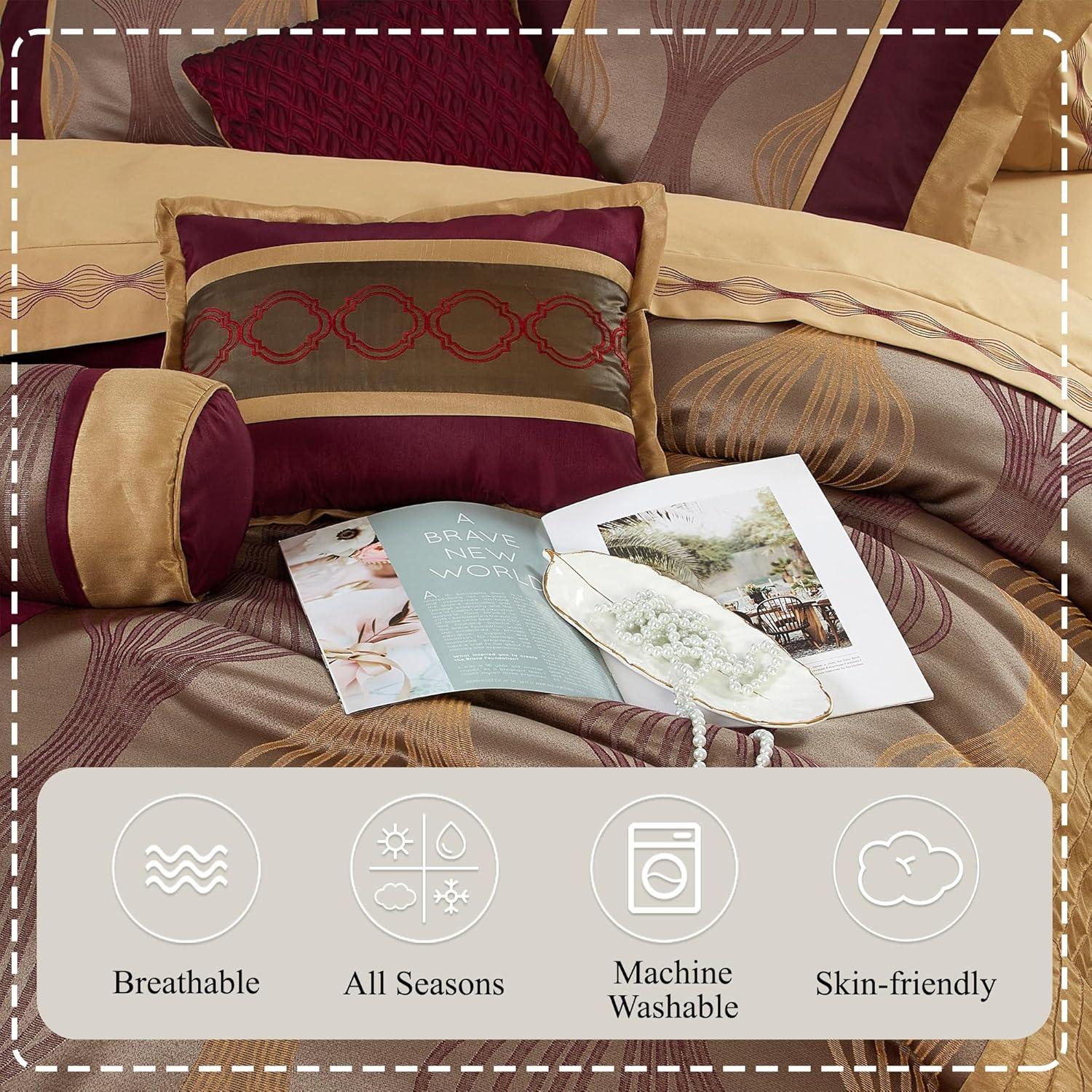 Kath 7 Piece Microfiber Modern & Contemporary Comforter Set