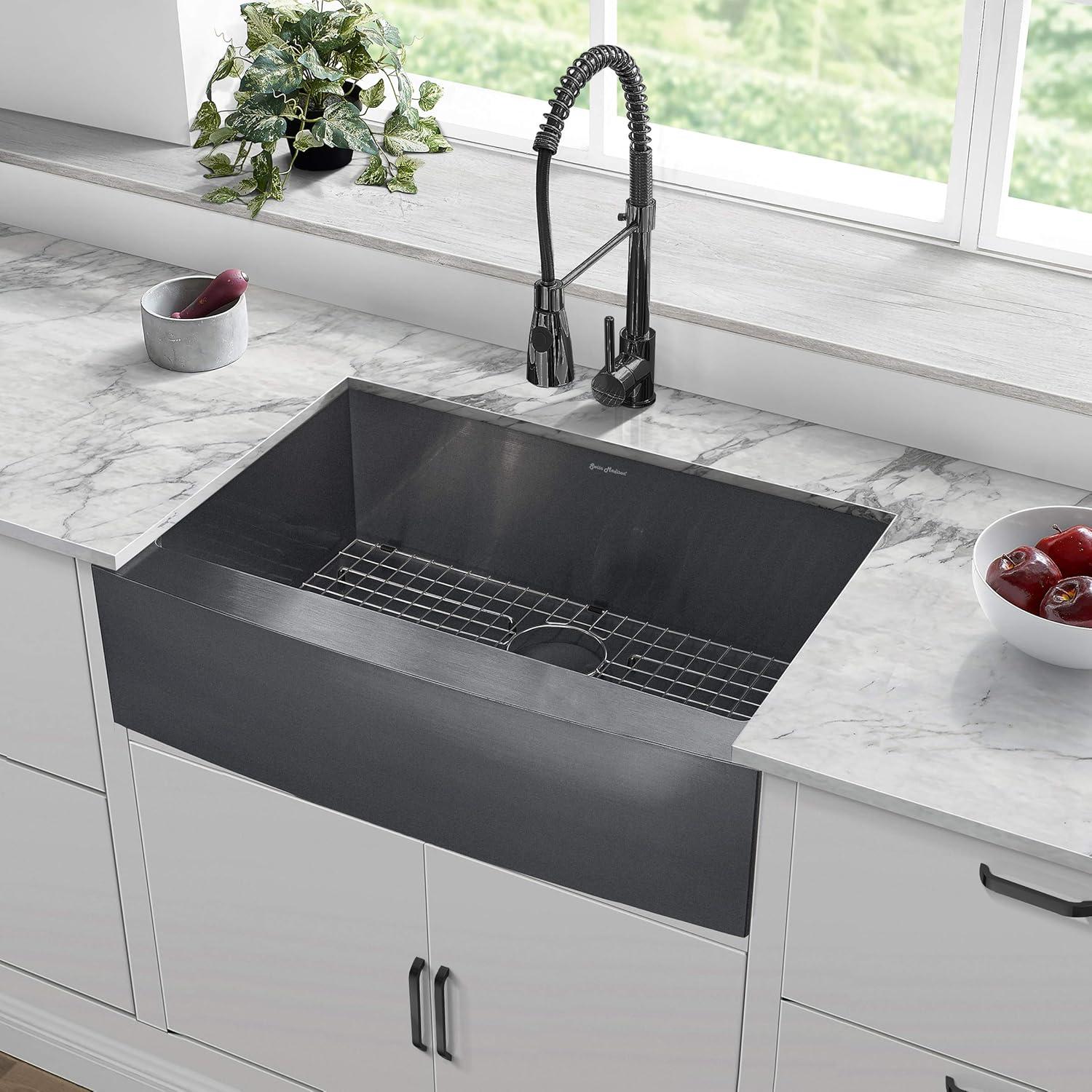 Rivage 30 x 21 Stainless Steel, Single Basin, Farmhouse Kitchen Sink with Apron