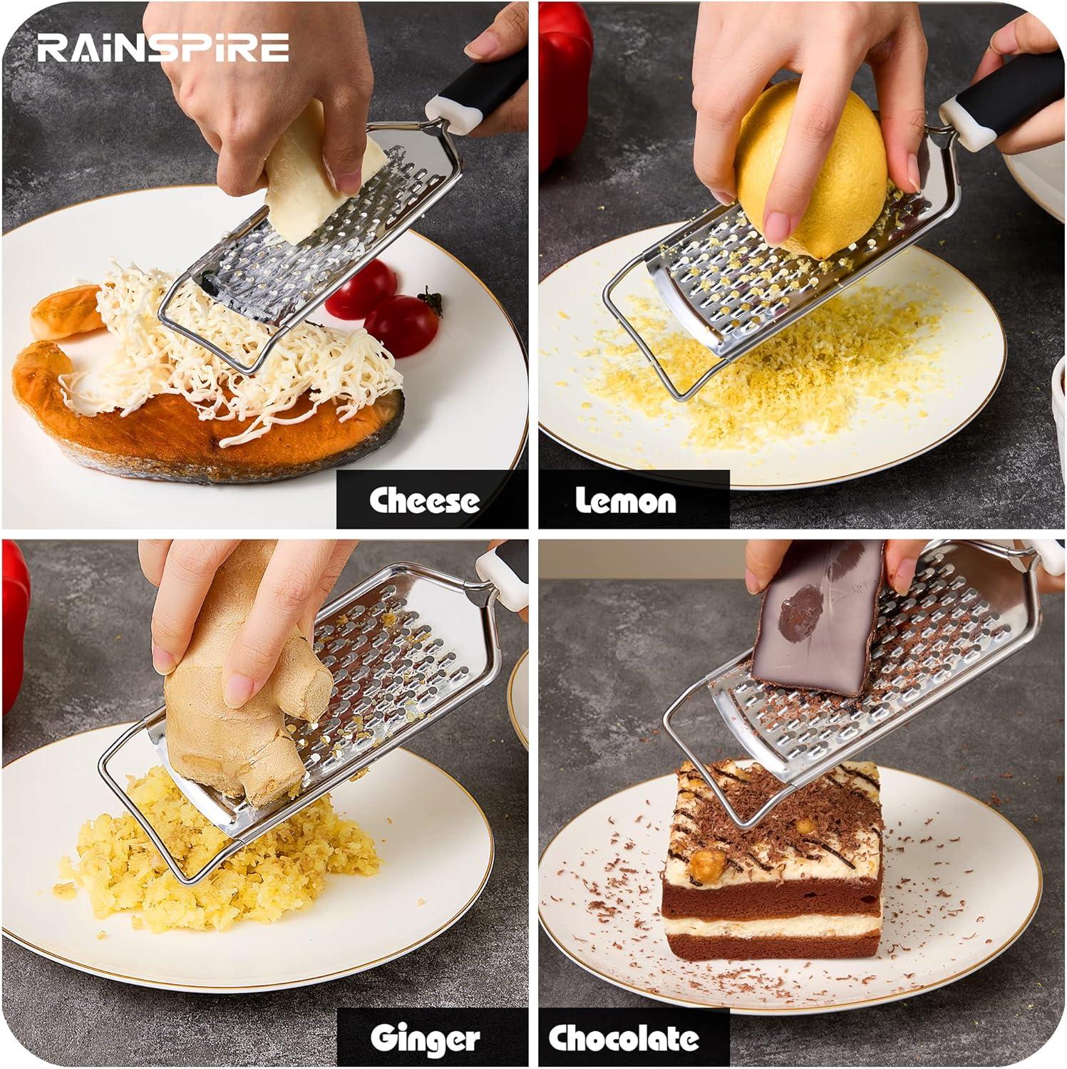 Professional Cheese Graters for Kitchen Stainless Steel Handheld, Metal Lemon Zester Grater With Handle For Cheese, Chocolate, Spices, Kitchen