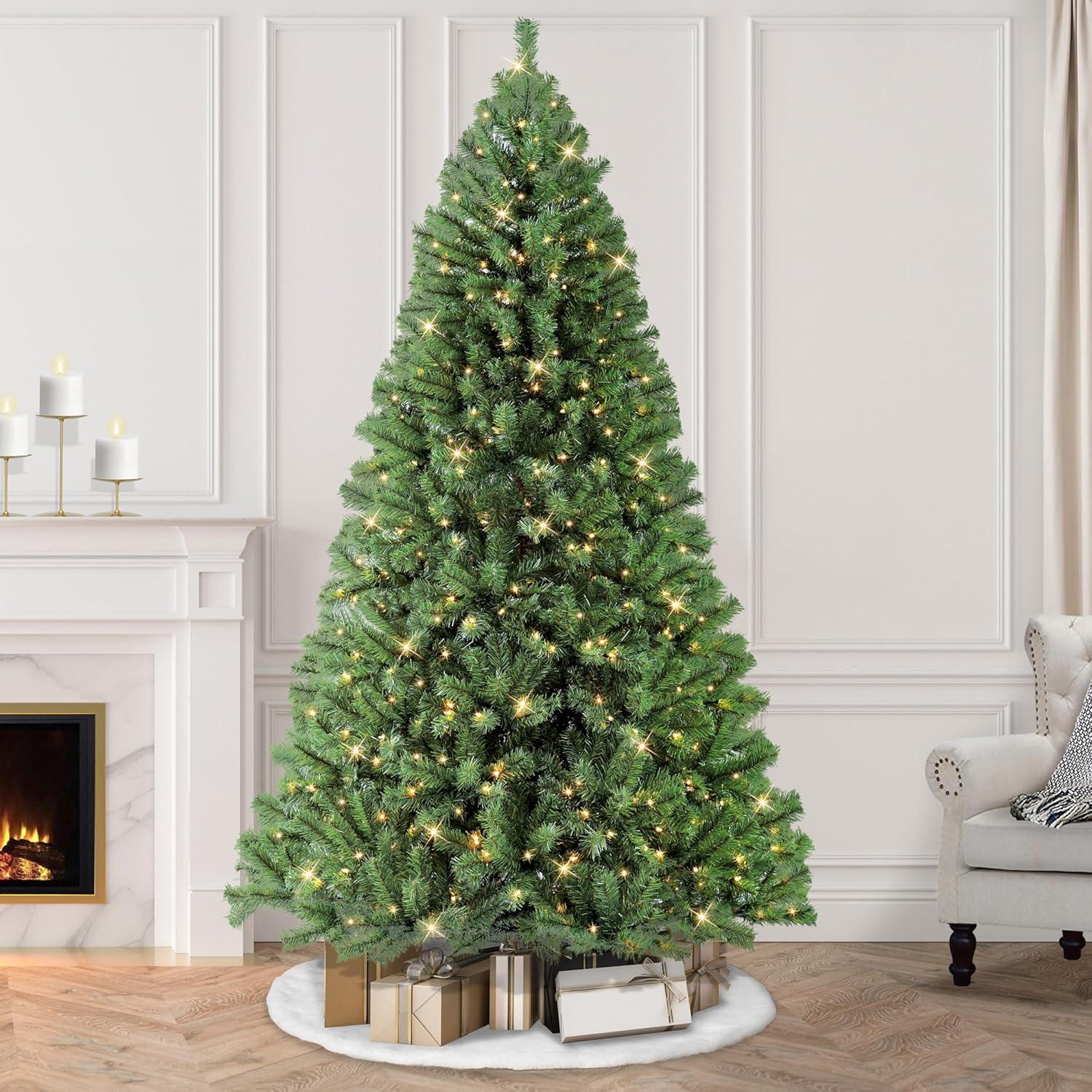 Puleo International 7.5' Pre-Lit Northern Fir Artificial Christmas Tree with 500 Clear UL Listed Lights