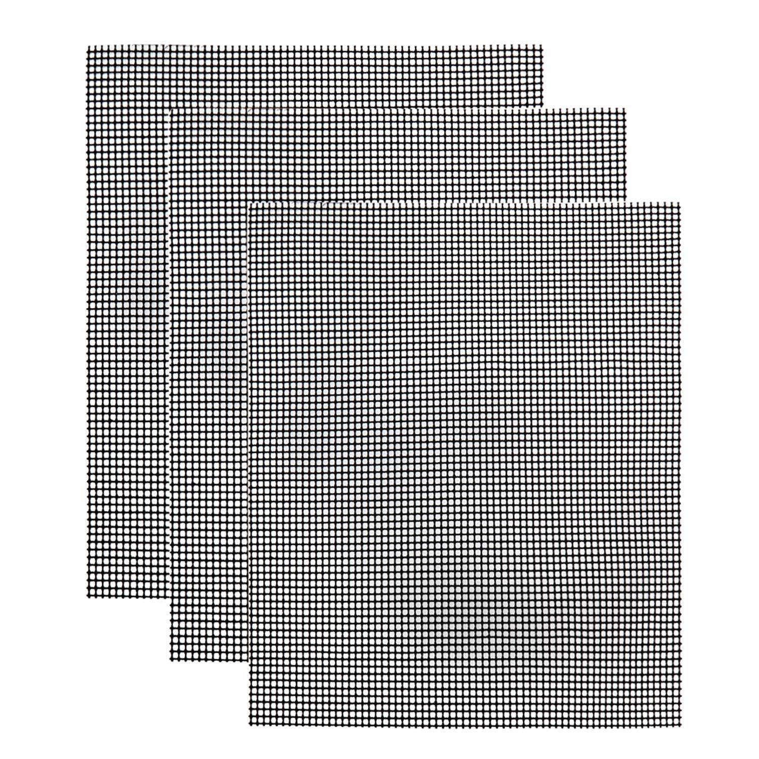 Heavy Duty Black Nonstick Mesh Grill Mats Set of 3