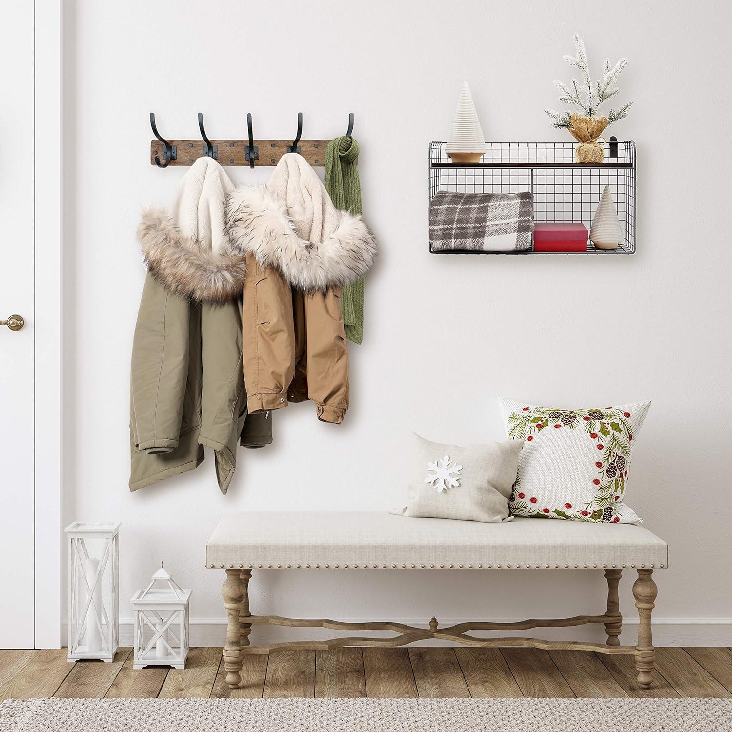 Richmond Solid Wood Wall 5 - Hook Wall Mounted Coat Rack