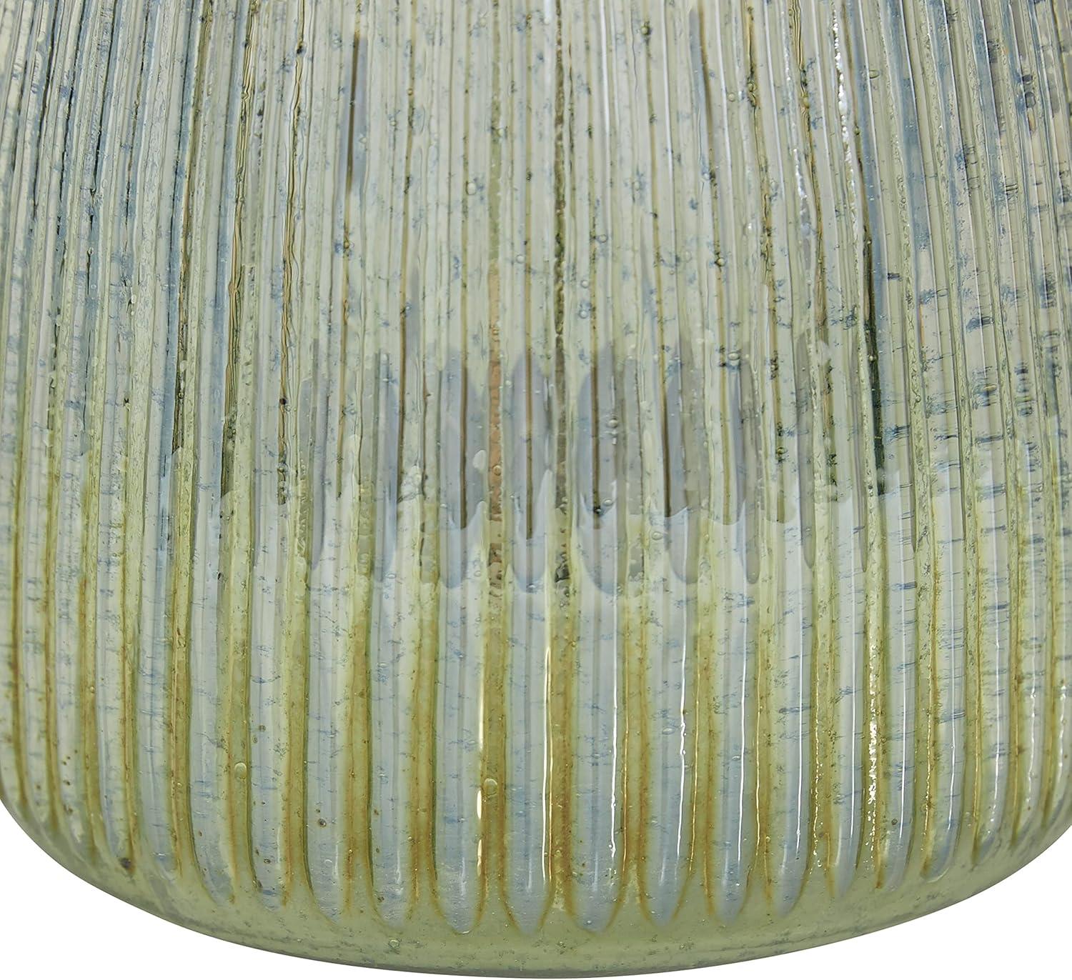 22" x 6" Round Glass Pillar Candle Holder Black - Olivia & May: Elegant Mantel Decor, 5-Unit Tray