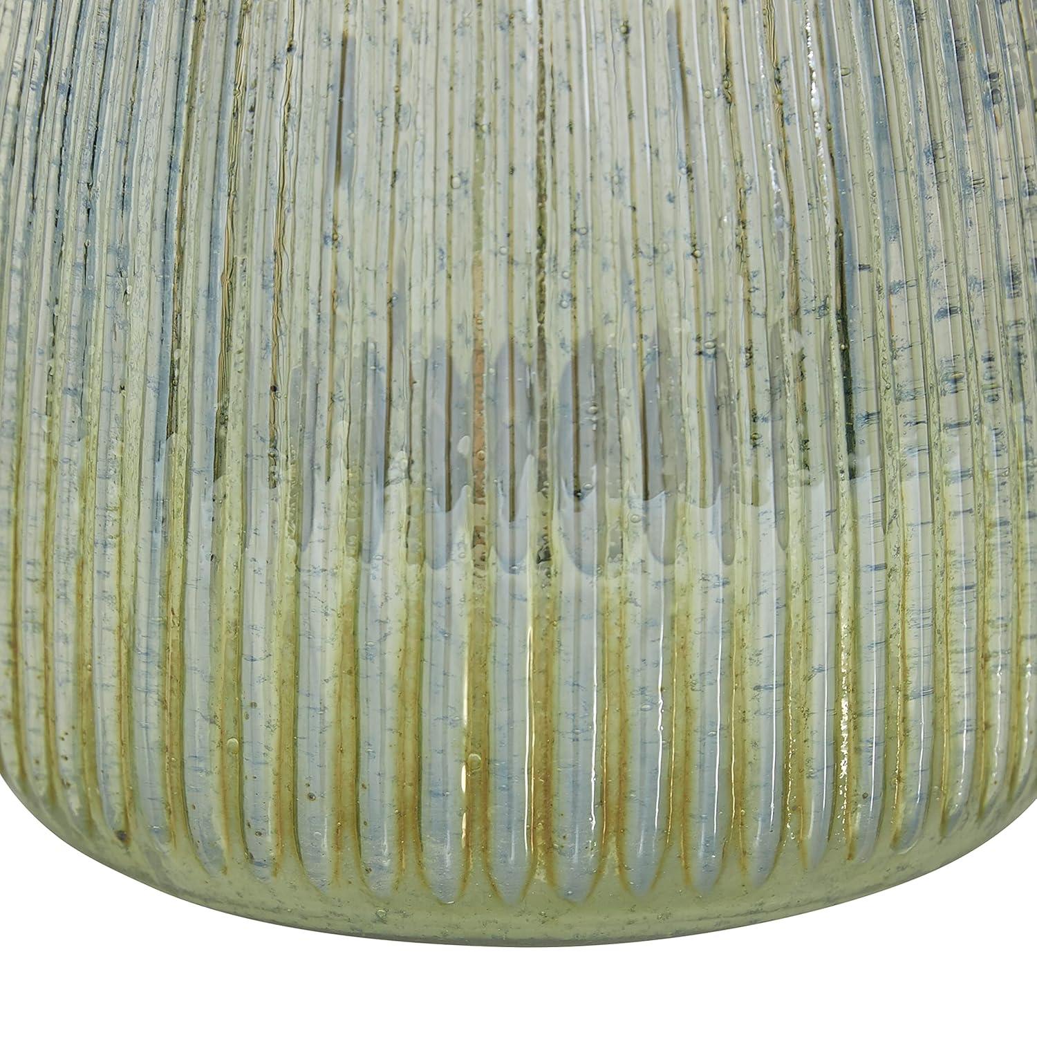 22" x 6" Round Glass Pillar Candle Holder Black - Olivia & May: Elegant Mantel Decor, 5-Unit Tray