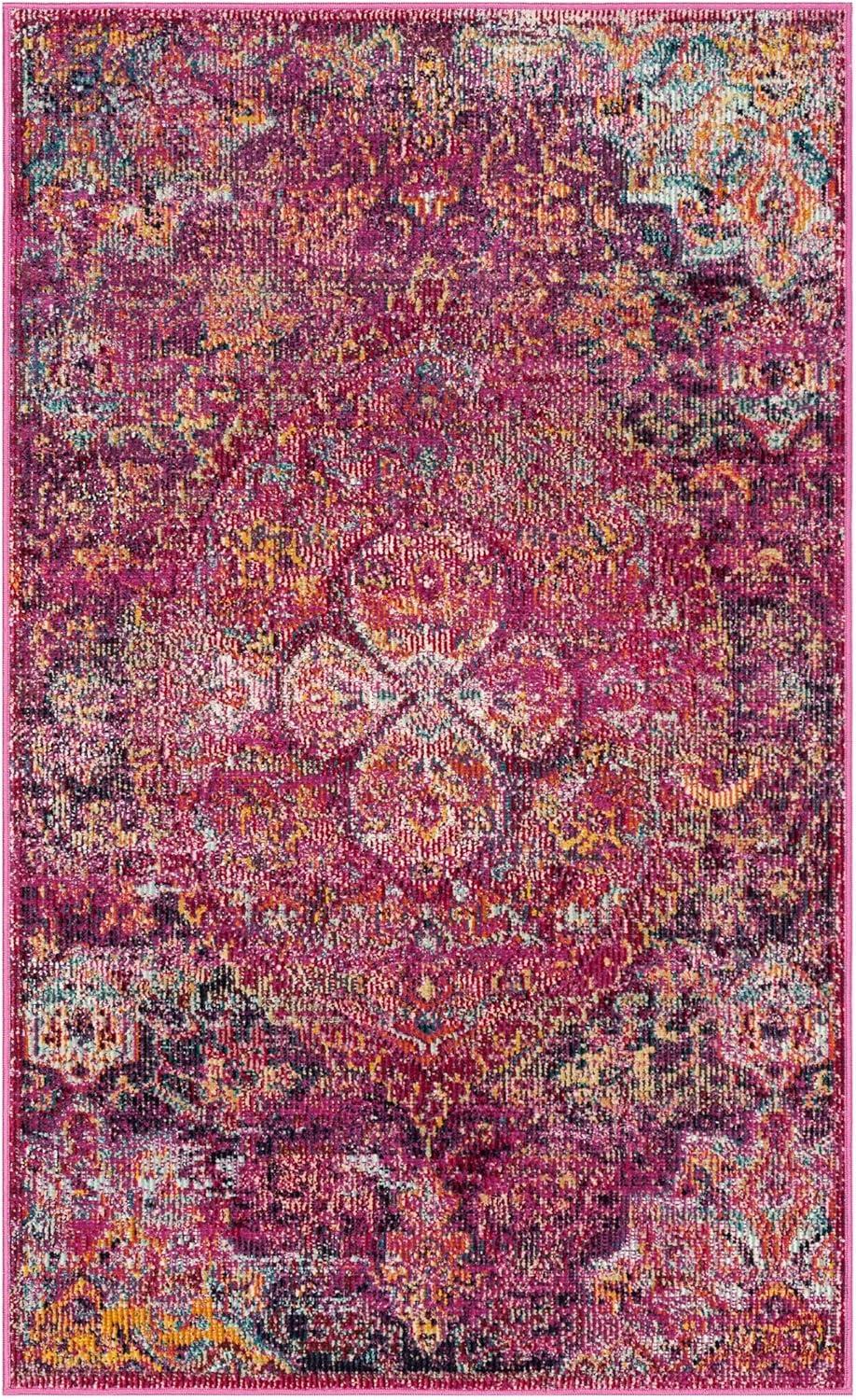 Crystal CRS512 Power Loomed Area Rug - Fuchsia/Purple - 5'x8' - Safavieh.