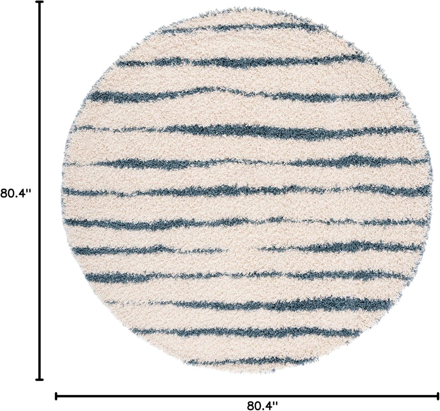 Breakwater Bay Evgeniy Venus Shag 600 Performance Striped Rug