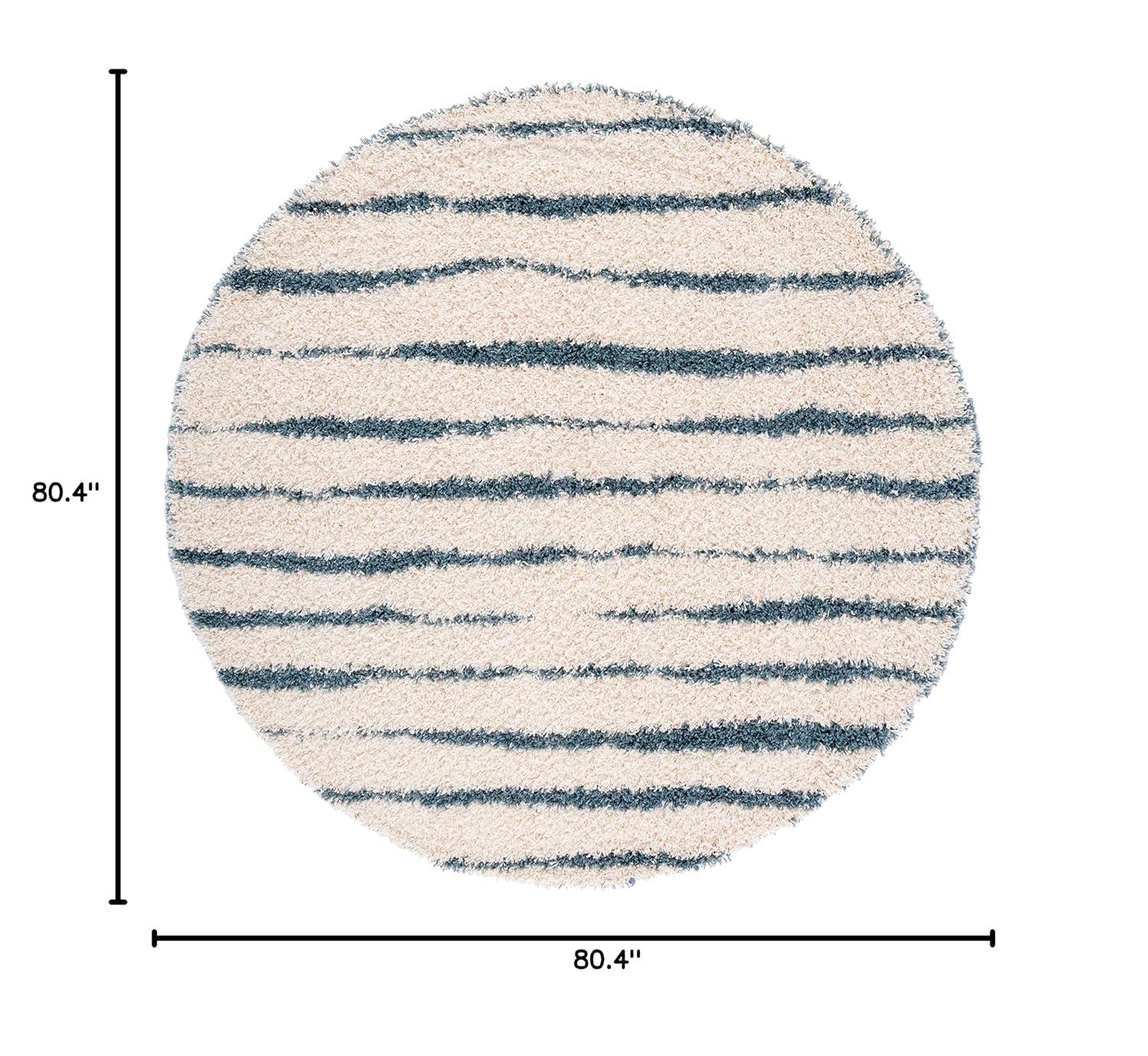 Breakwater Bay Evgeniy Venus Shag 600 Performance Striped Rug