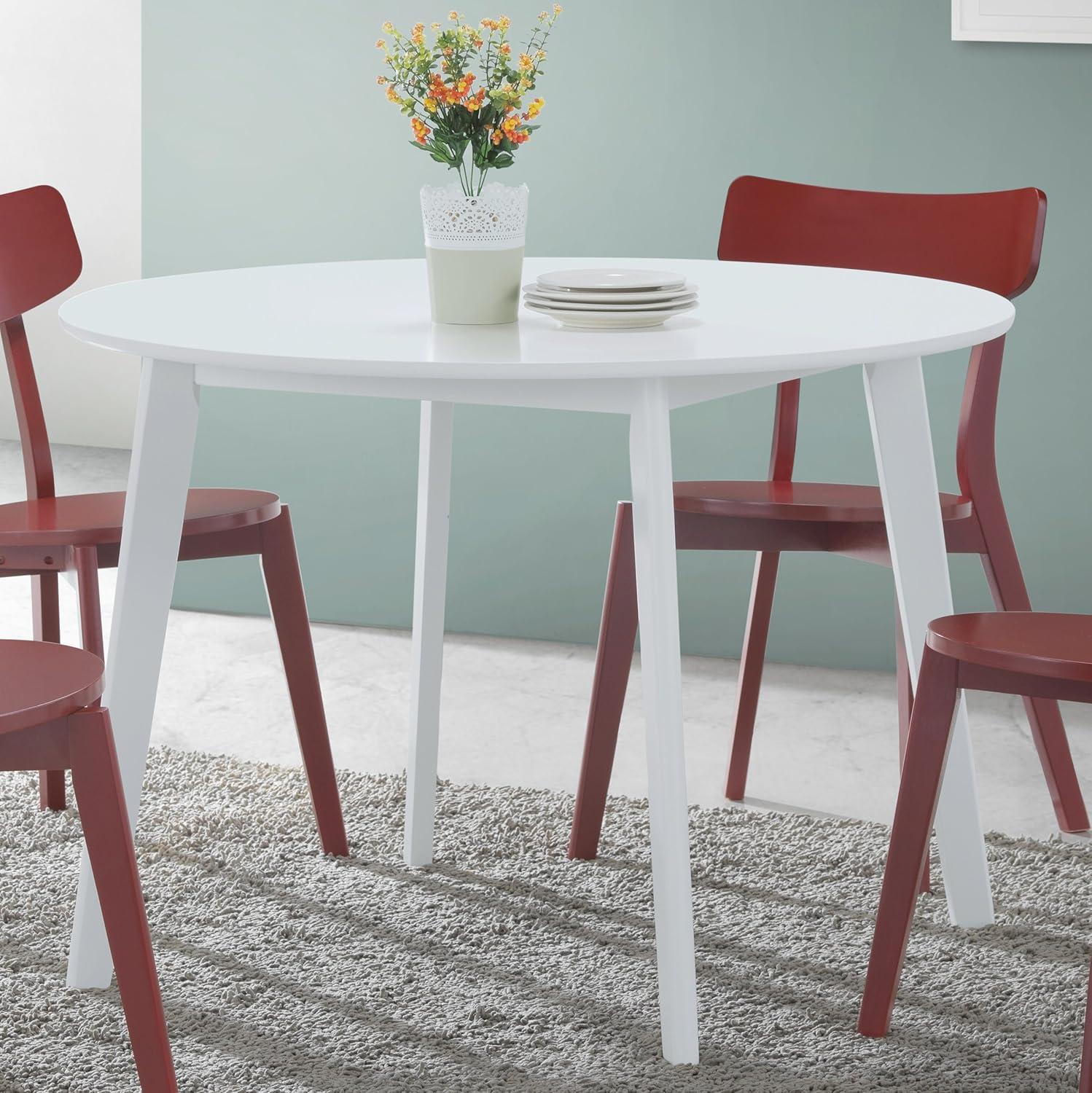 Contemporary White Round Dining Table