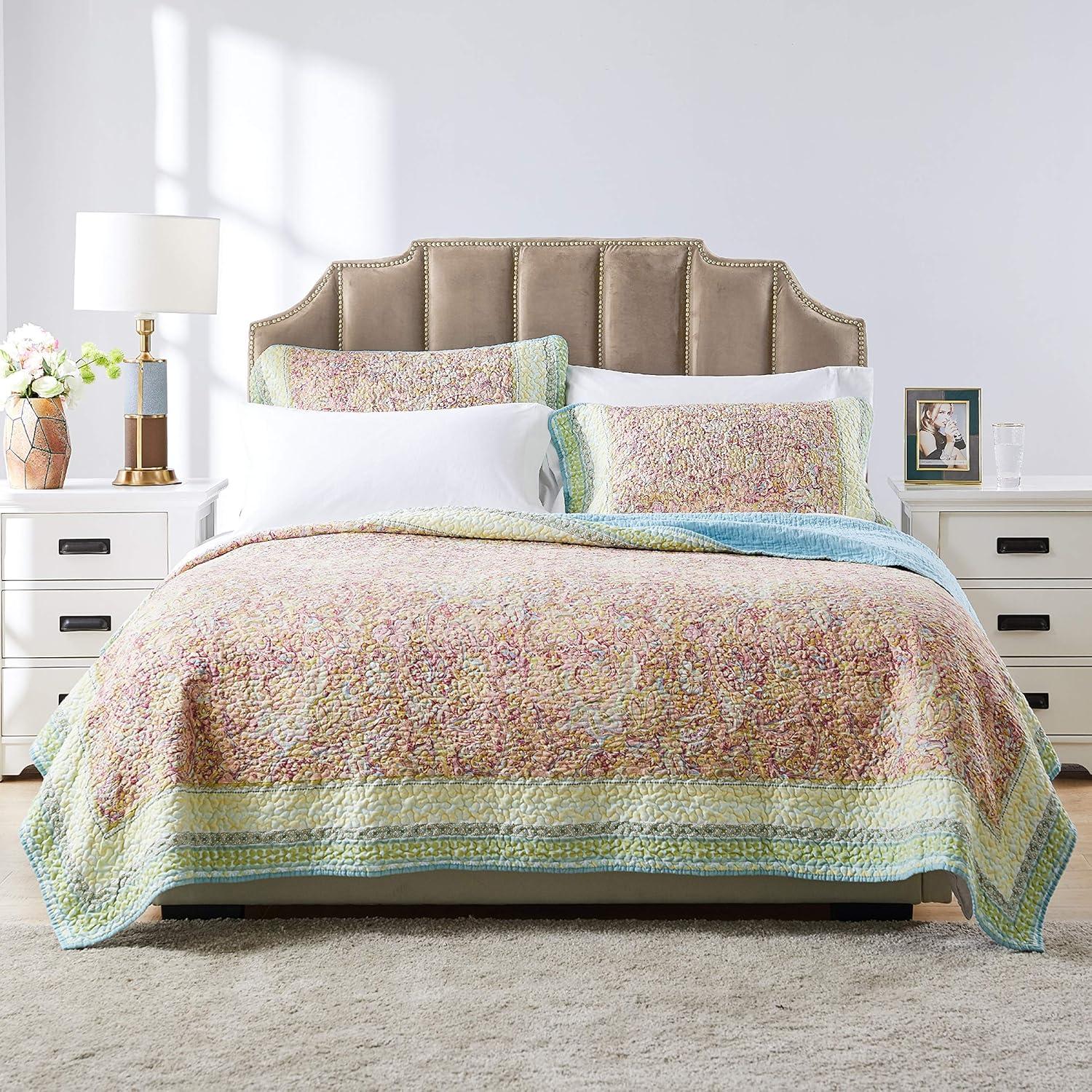 Greenland Home Fashions Palisades Quilt Set Pastel