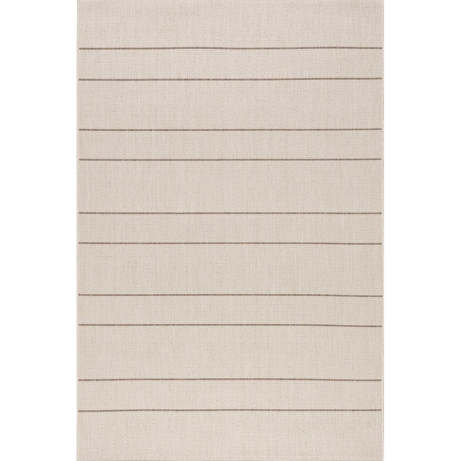 Nuloom Alaina Striped 4x6 Indoor/Outdoor Area Rug for Living Room Patio Deck Front Porch Kitchen, Black/Ivory