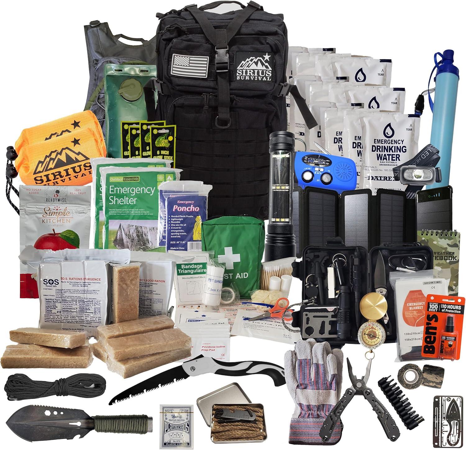 Sirius Survival Bug Out Bag - Premium Bugout Backpack Pre-Packed Survival Kit - Ultimate Bug Out Bag Backpack Survival Kit - Comprehensive Survival Bag - Go Bag Emergency Backpack - Digital Camo