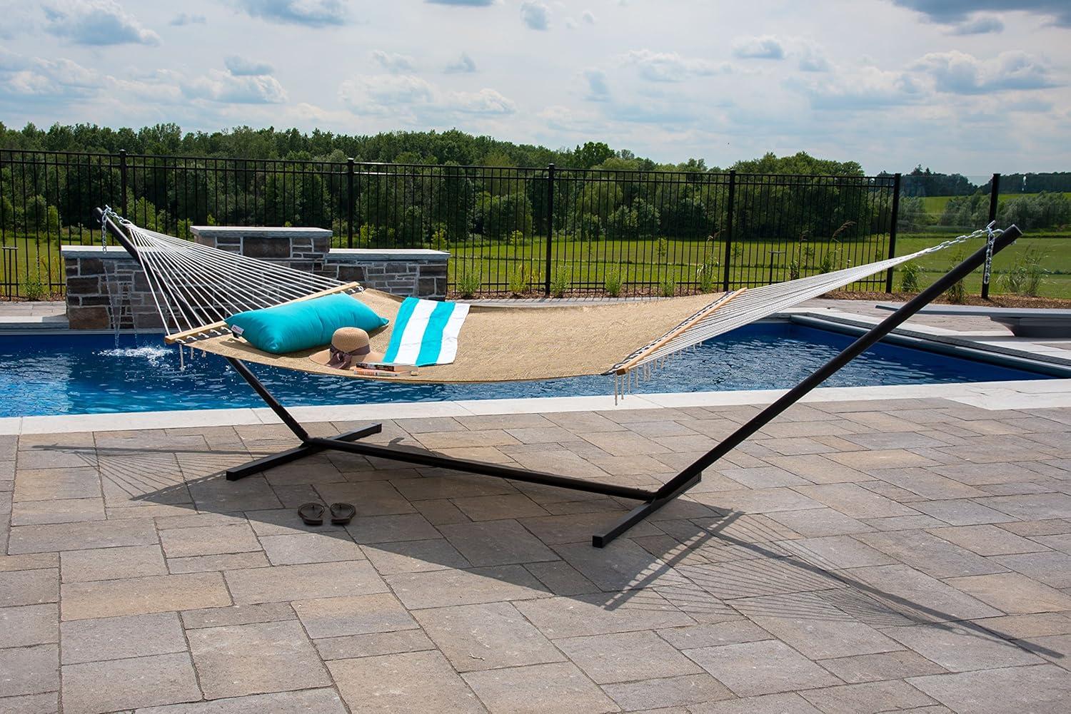 Vivere Double Poolside Hammock in Taupe