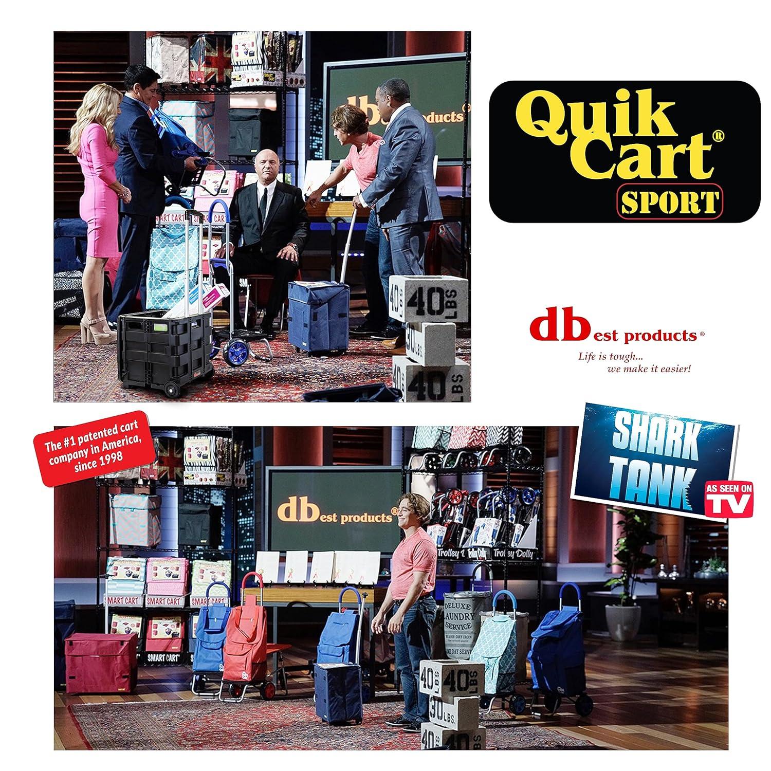 dbest products Quik Cart Sport Collapsible Rolling Crate on Wheels for Teachers Tote Basket 80 lbs Capacity, Made from Heavy Duty Plastic , Black
