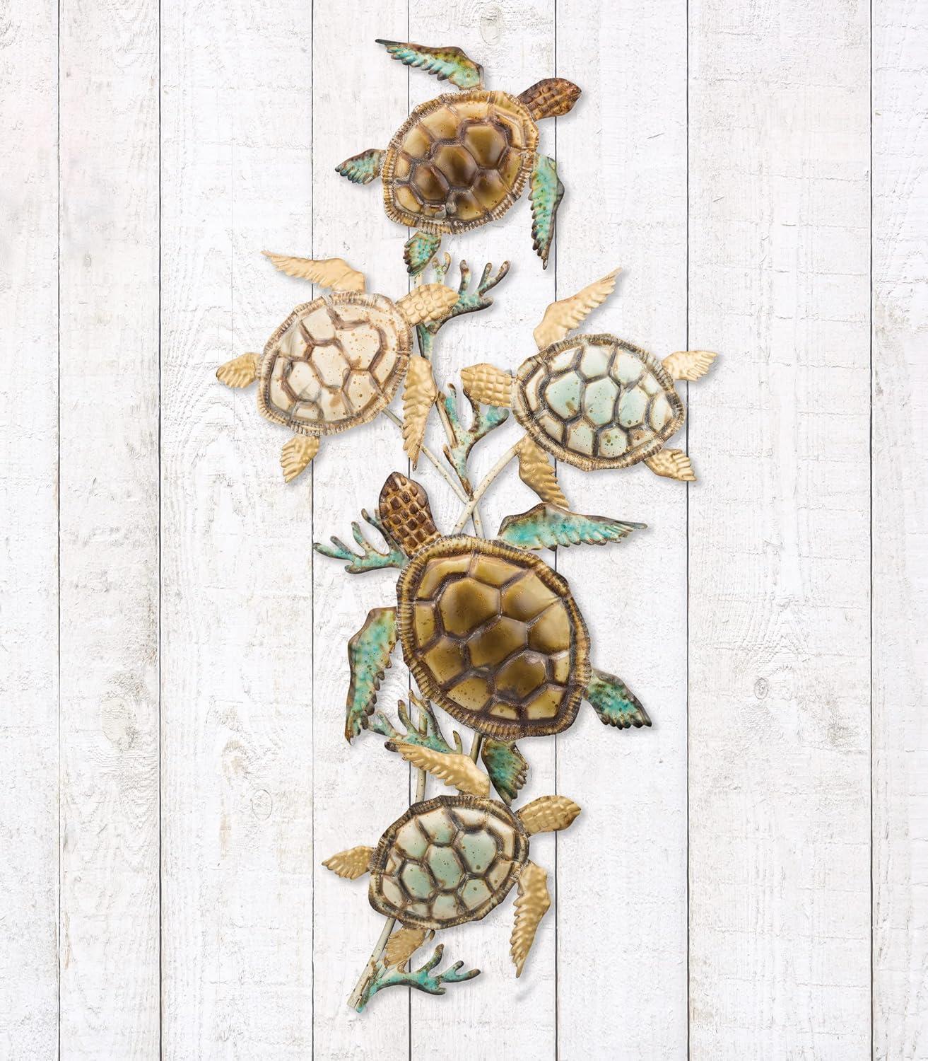 Regal Art & Gift Sea Turtle Wall Décor, Handcrafted Metal Ocean-Inspired Art, Weather-Resistant Coastal Decor for Indoor & Outdoor, Ideal for Living Room, Porch & Backyard, 9.5”L x 0.75”W x 9”H