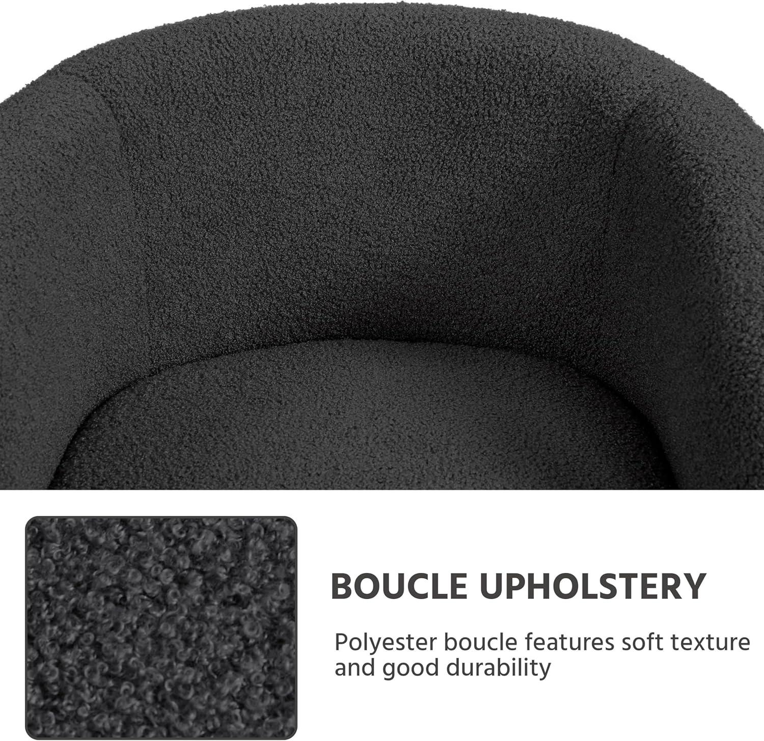 Yaheetech Upholstered Armchair Accent Barrel Chair, Dark Gray