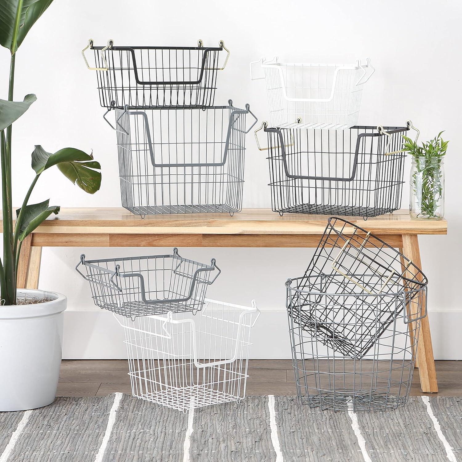 Metal Basket Black Square Small 11X11X6