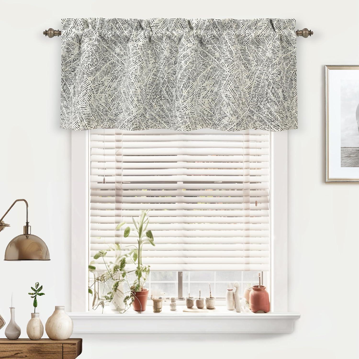 Roman Abstract Tailored 52'' W Window Valance