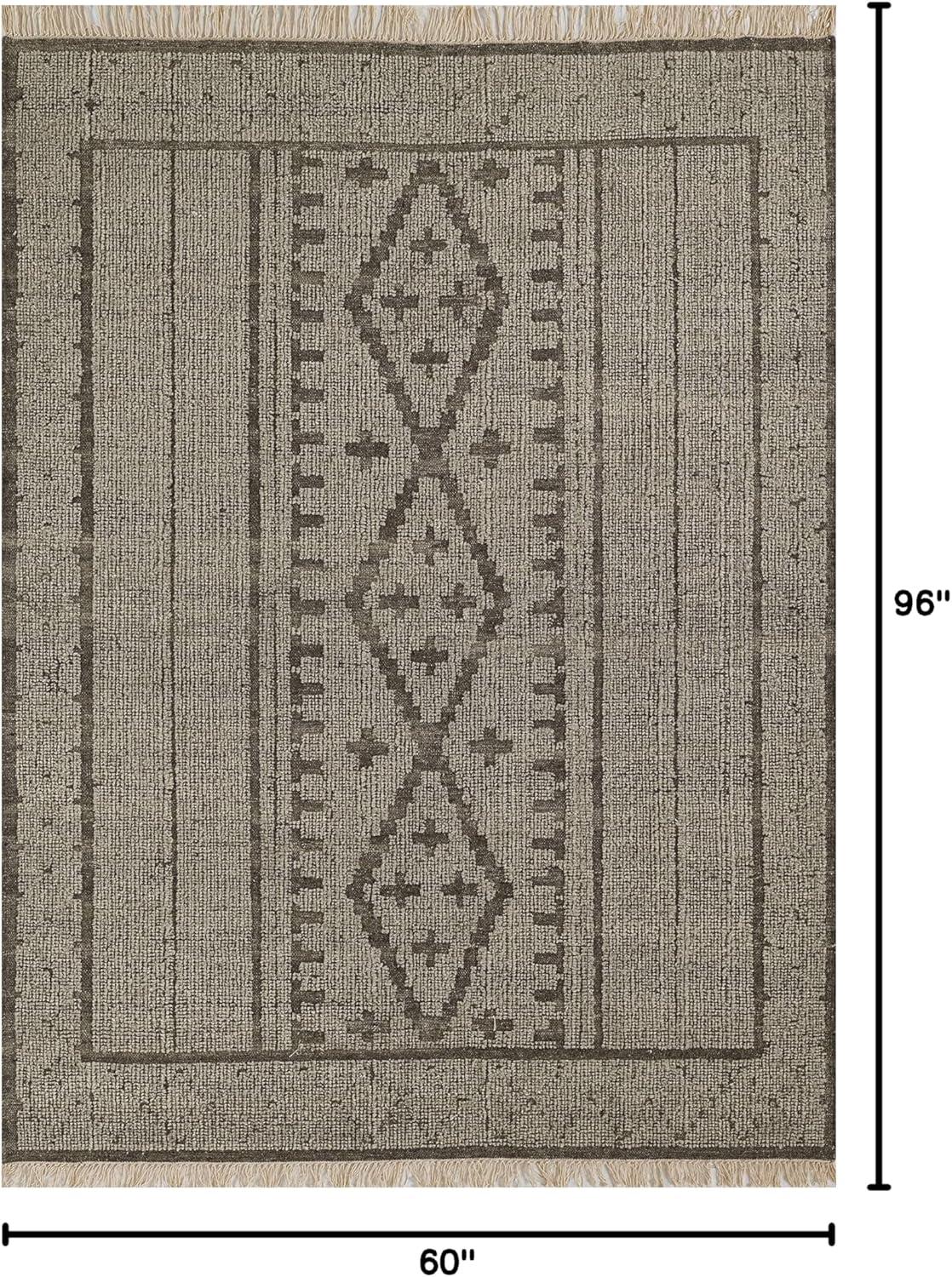 Journee Handwoven Wool Rug - 5' x 8'