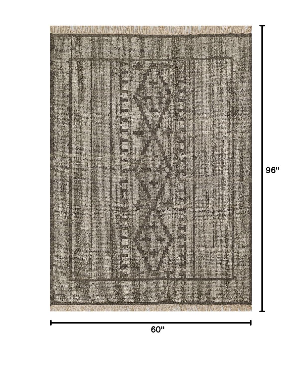 Journee Handwoven Wool Rug - 5' x 8'