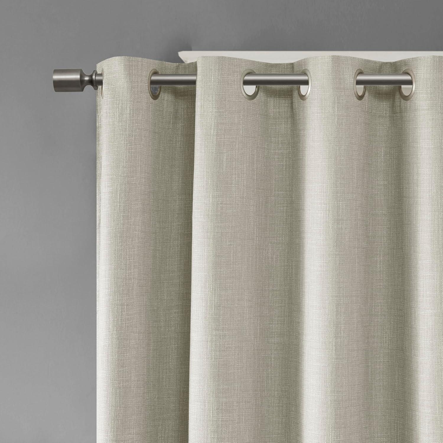 Madison Park Maya Printed Heathered Blackout Grommet Top Single Curtain Panel