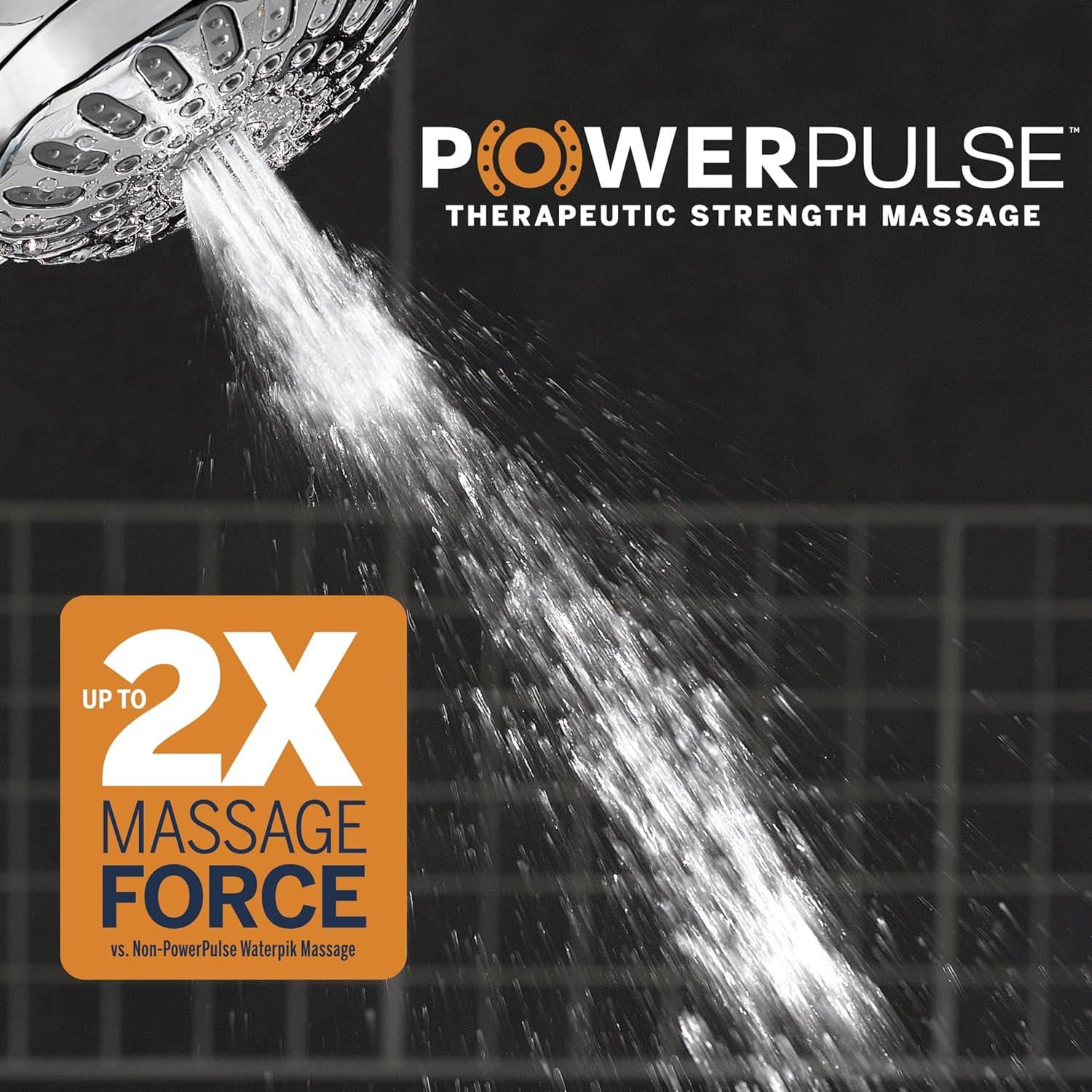 Chrome Adjustable Height Wall Mounted Massage Shower Head
