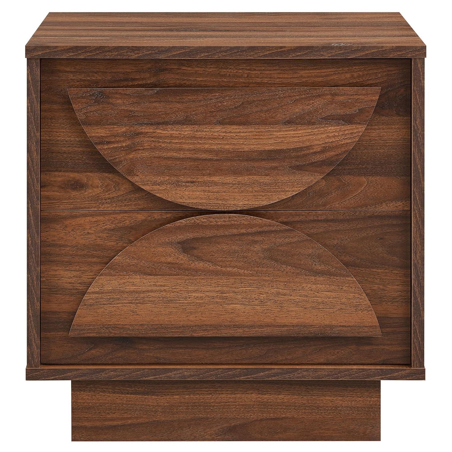 Modway Bulwark 2-Drawer Nightstand In Walnut