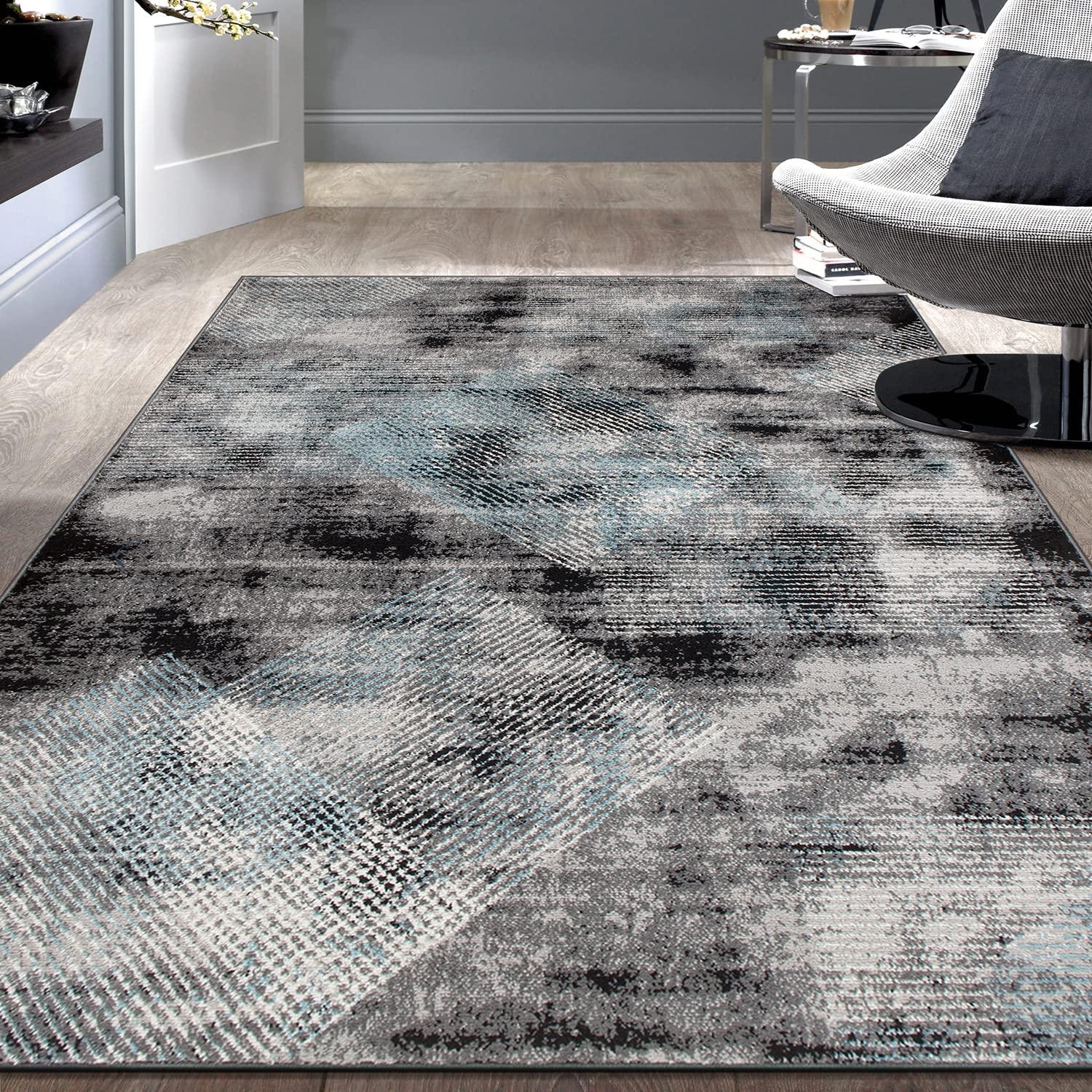 World Rug Gallery Contemporary Distressed Geometric Area Rug