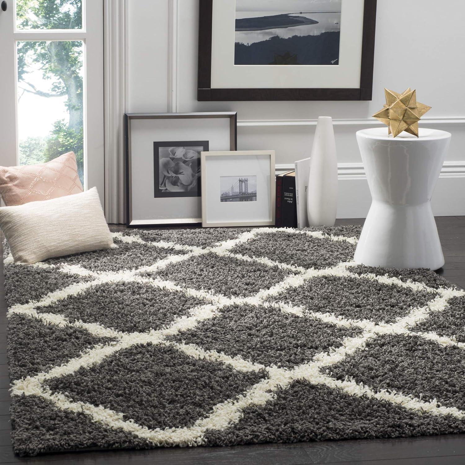 Dallas Shag SGD257 Power Loomed Indoor Area Rug - Ivory/Beige - 5'1"x7'6" - Safavieh.
