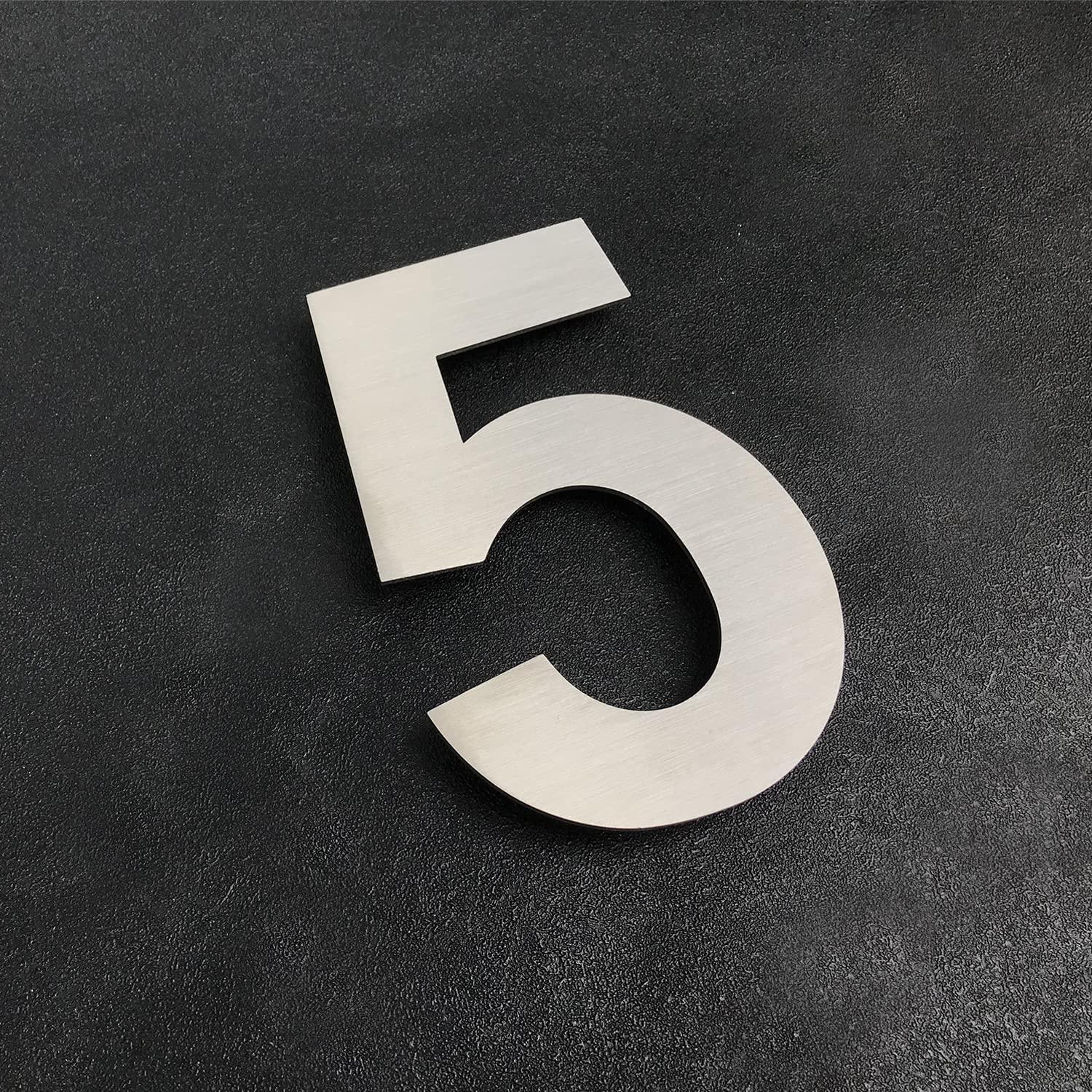 Barton Barton 6-Inch Floating Mount Steel House Number for Address Sign (Black)