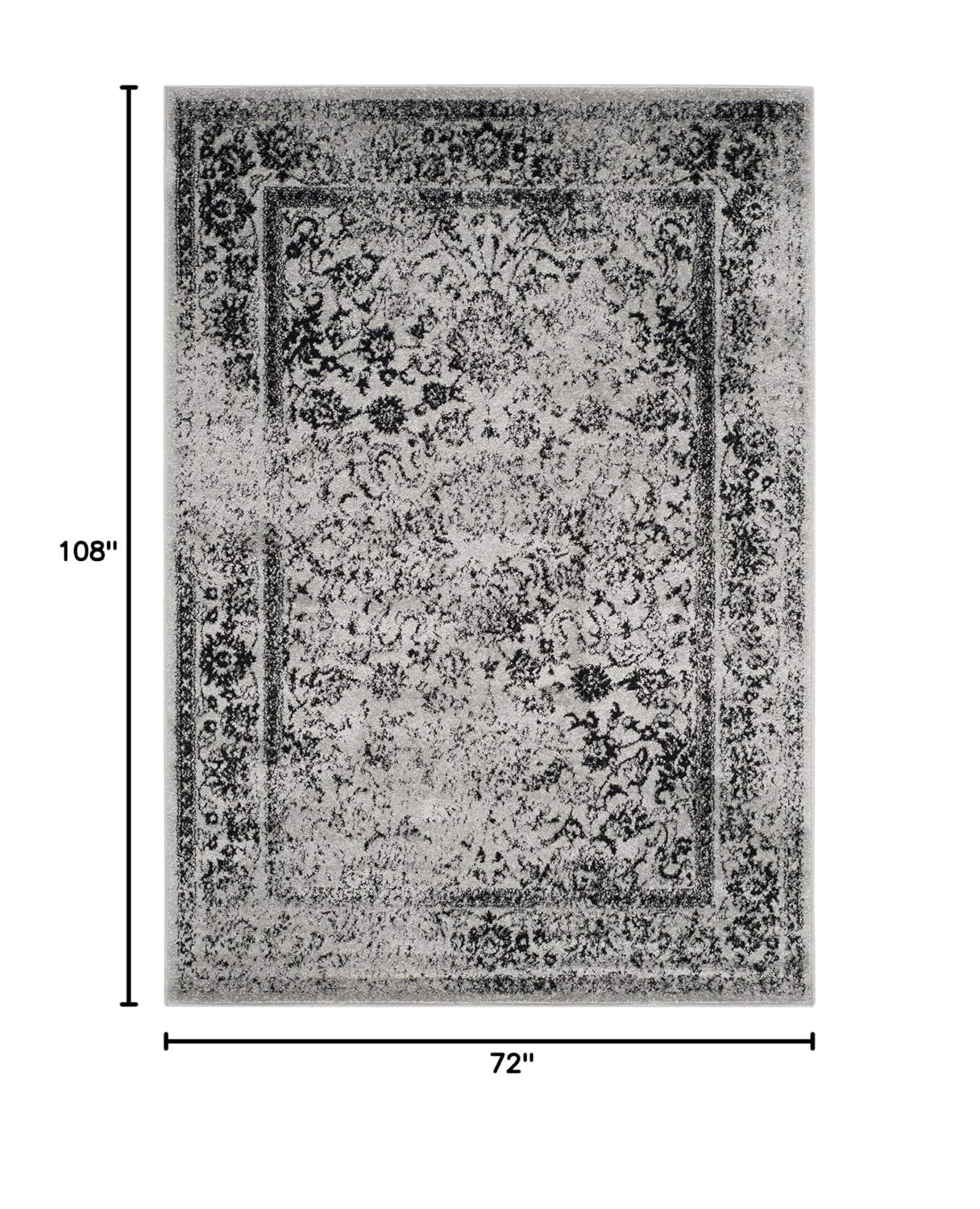 Adirondack ADR109 Machine Made Indoor Area Rug - Grey/Black - 6'x9' - Safavieh