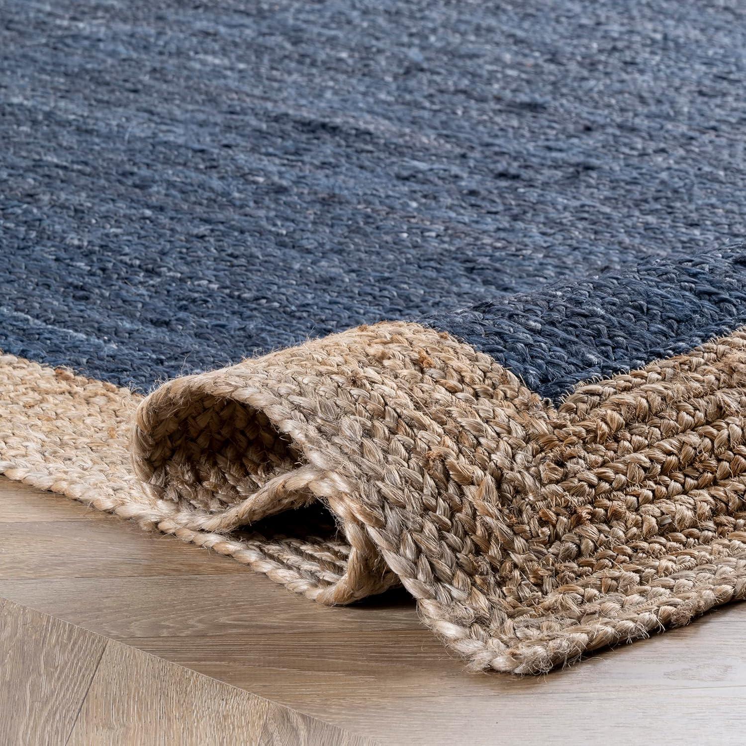 2'6"x8' Runner Hand Woven Eleonora Area Rug Blue- nuLOOM: Modern Jute Runner Rug, Low Pile, Indoor Use