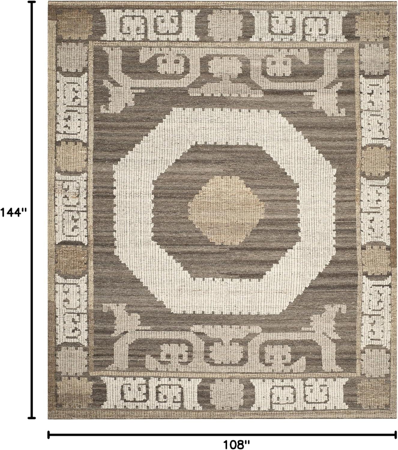 Kenya KNY313 Hand Knotted Area Rug - Ivory/Brown - 8'9"x11'9" - Safavieh.