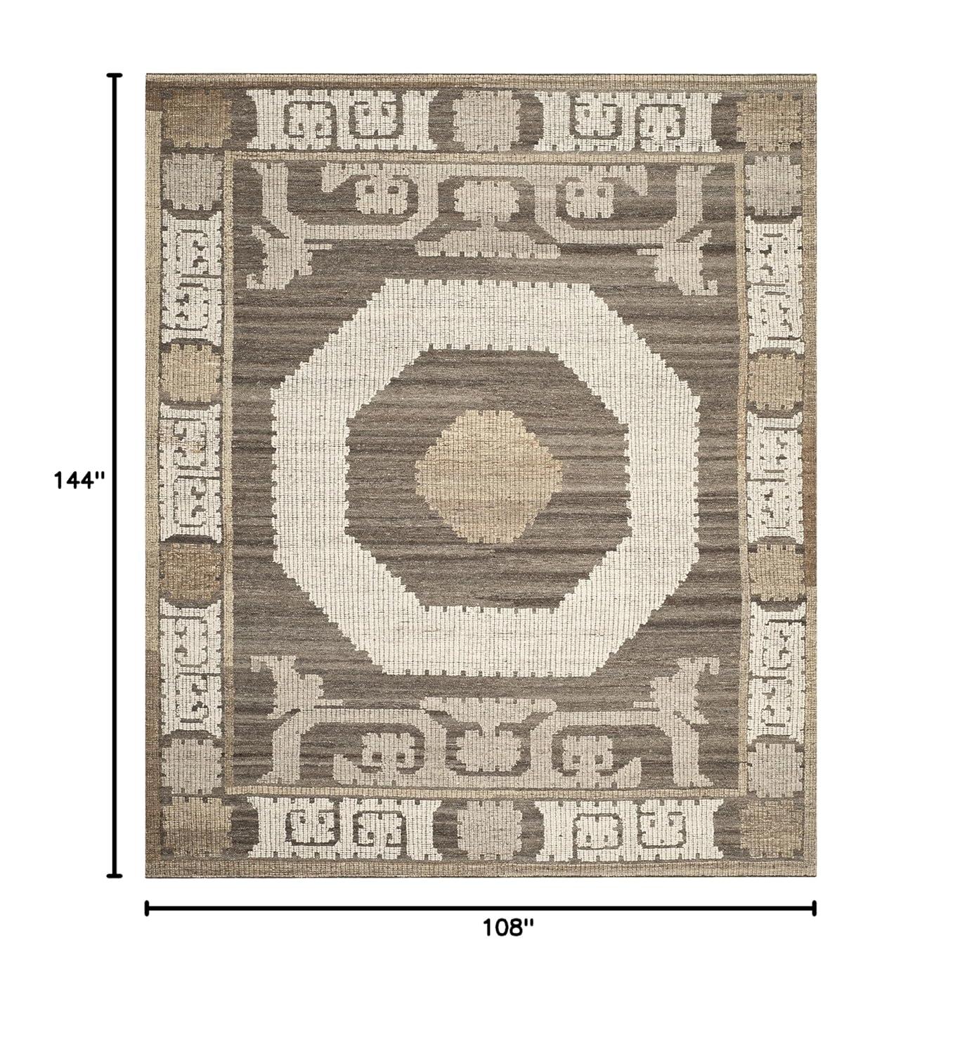 Kenya KNY313 Hand Knotted Area Rug - Ivory/Brown - 8'9"x11'9" - Safavieh.