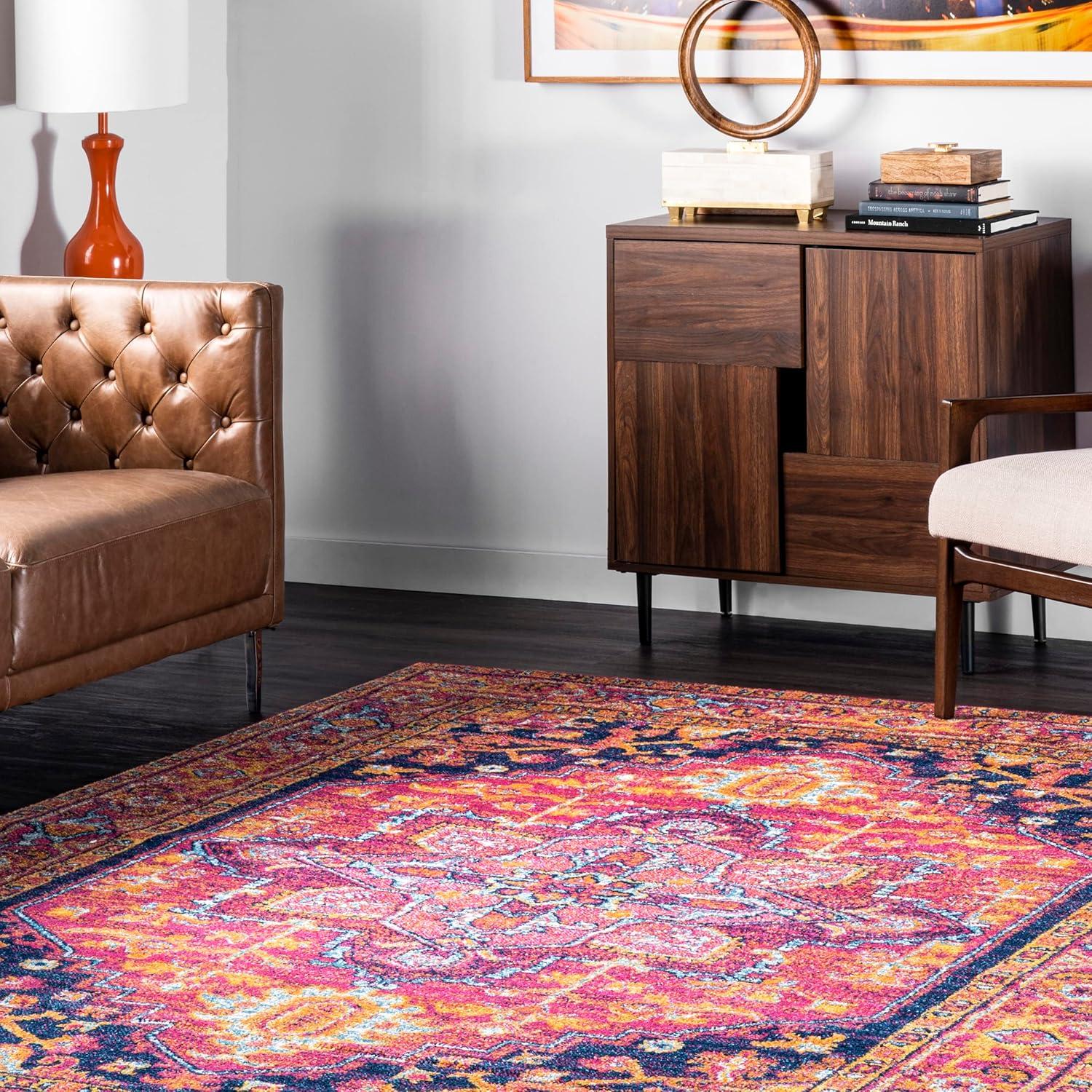 nuLOOM Vonda Fancy Persian Area Rug, 5' x 7' 5", Pink