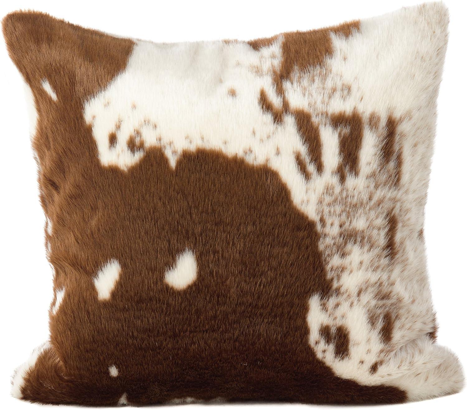 Saro Lifestyle Urban Faux Cowhide Down Filled Throw Pillow