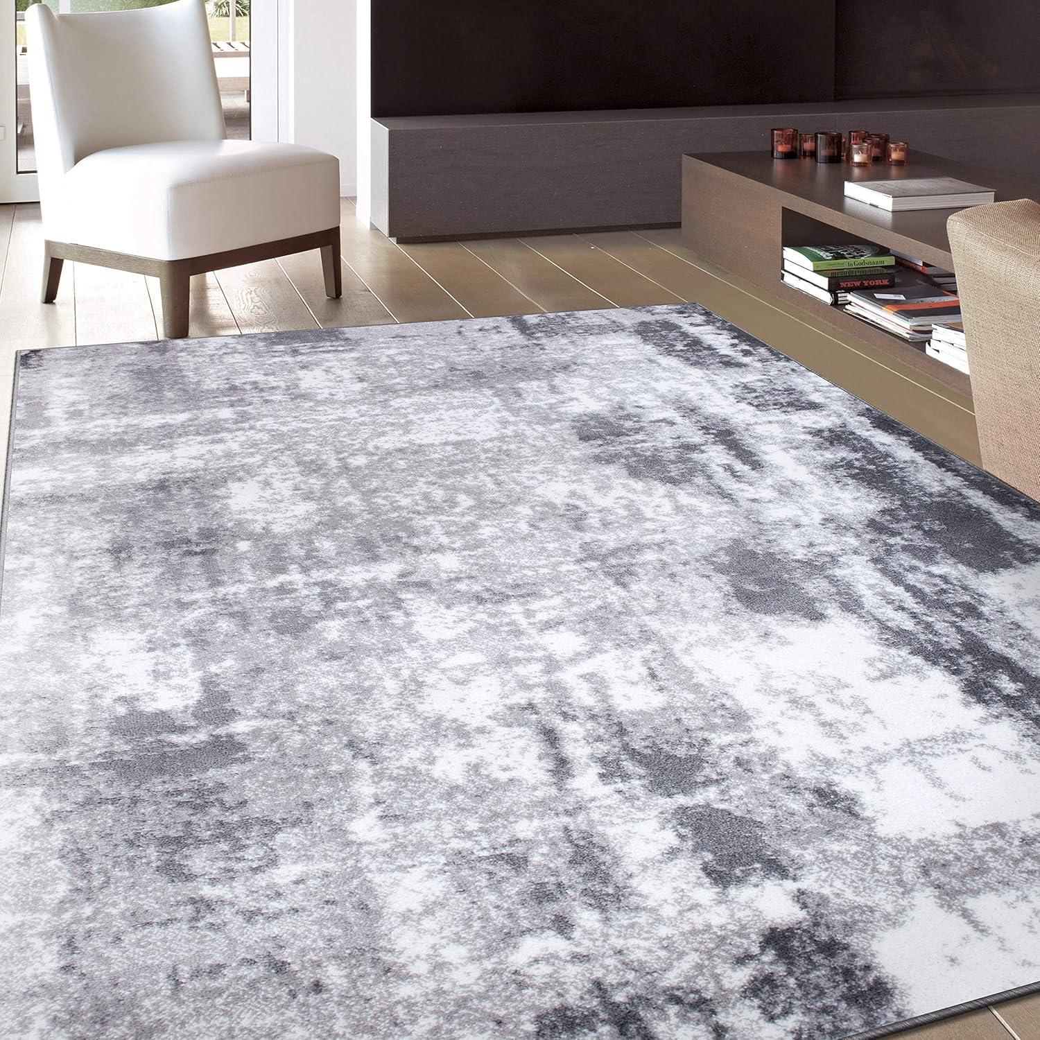 World Rug Gallery Contemporary Abstract Distressed Area Rug