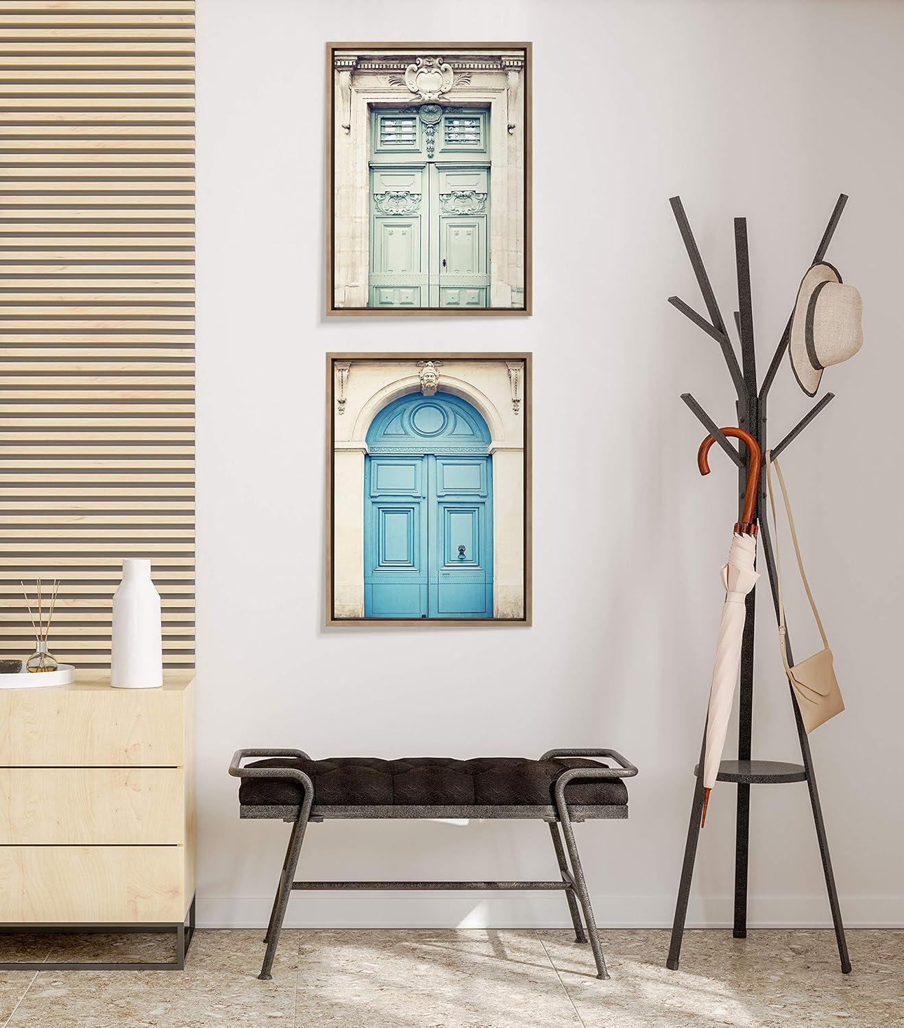 18" x 24" Gold Framed Classic Parisian Door Canvas Art Set