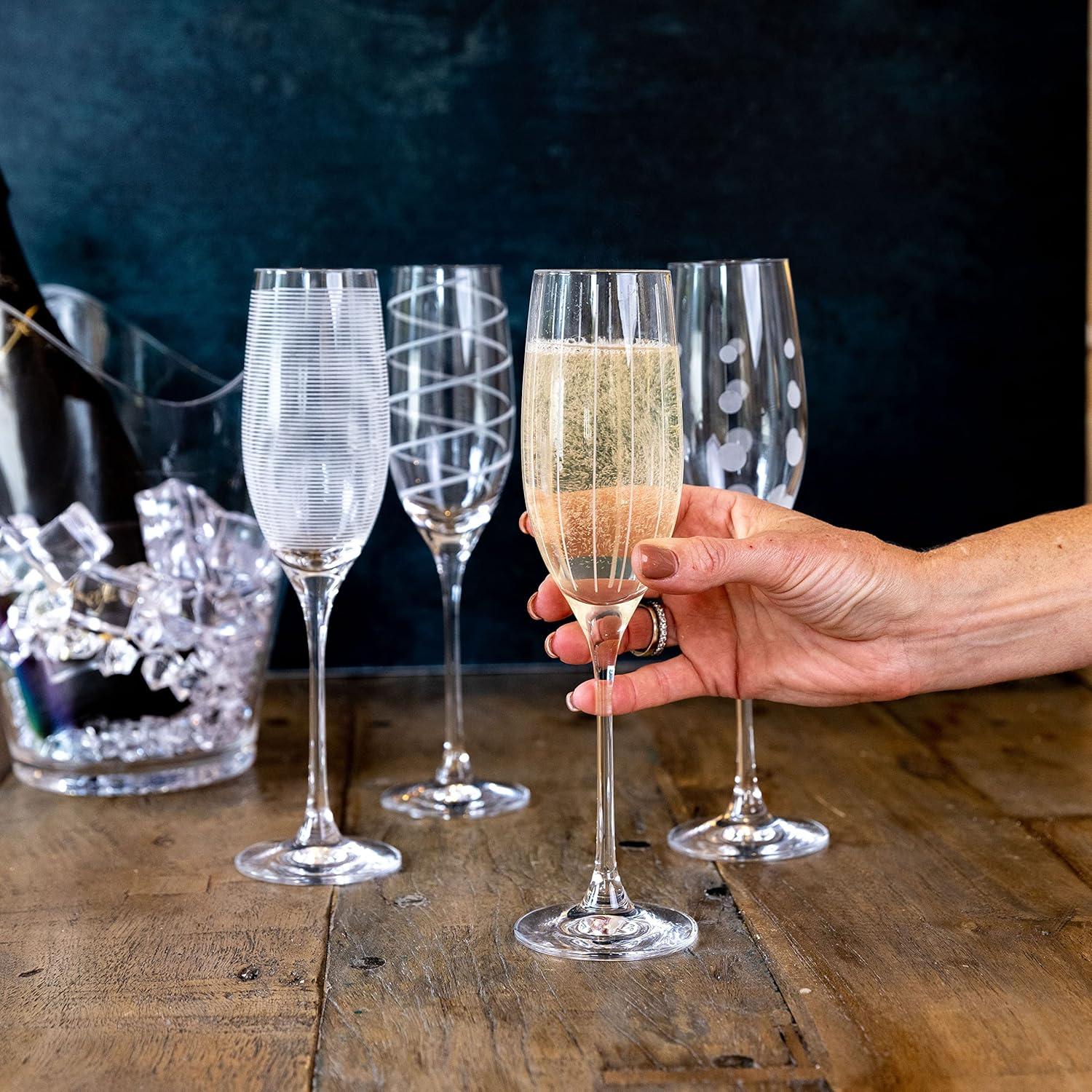 Mikasa Cheers 8-Ounce Champagne Flutes, Service for 4