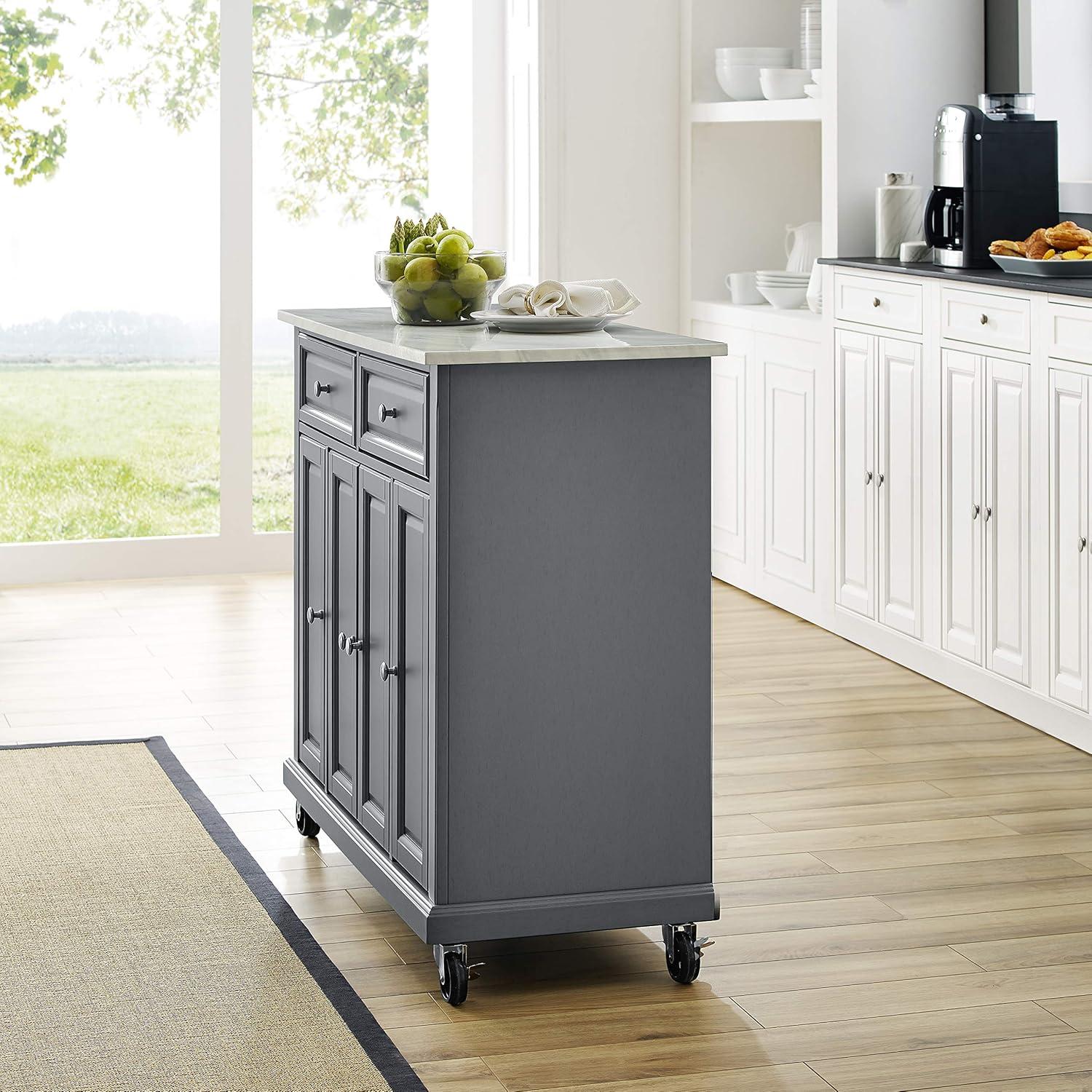 Avery Kitchen Cart - Crosley: Hardwood Brushed Nickel