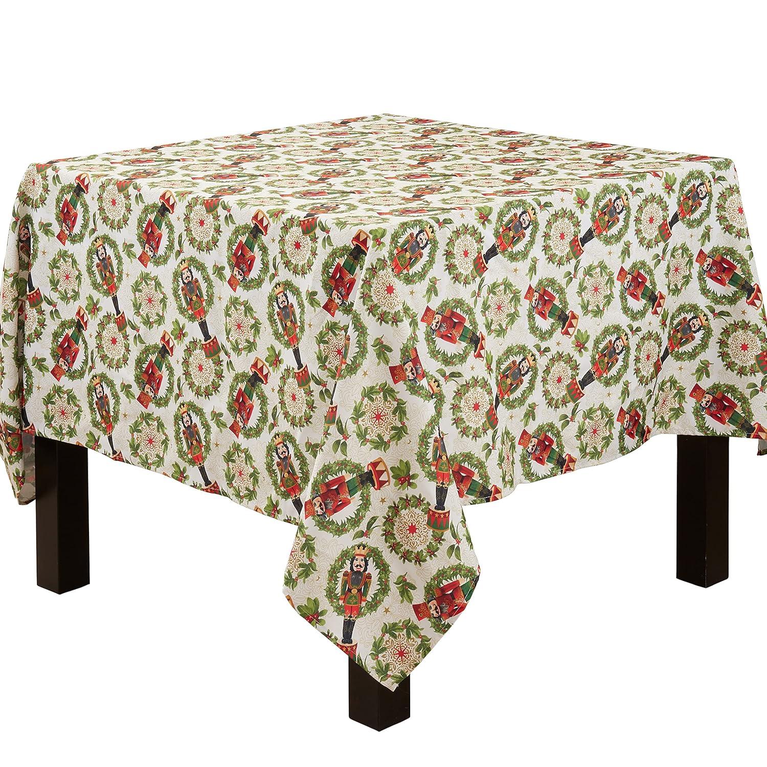 Saro Square_Holiday Tablecloth With Nutcracker Design